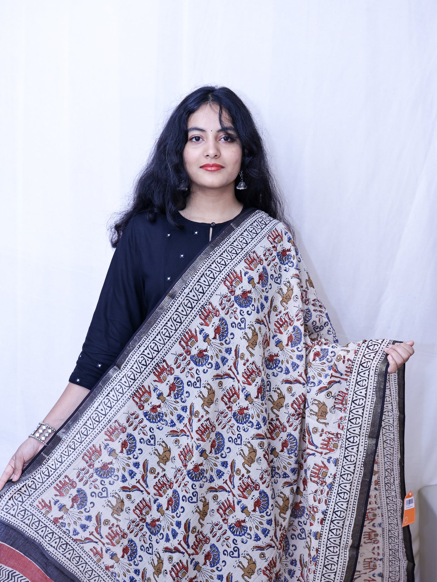 Hand-made block print dupatta