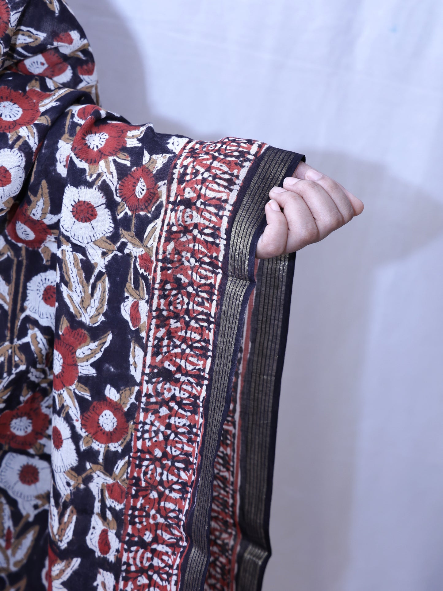 Hand-made block print dupatta
