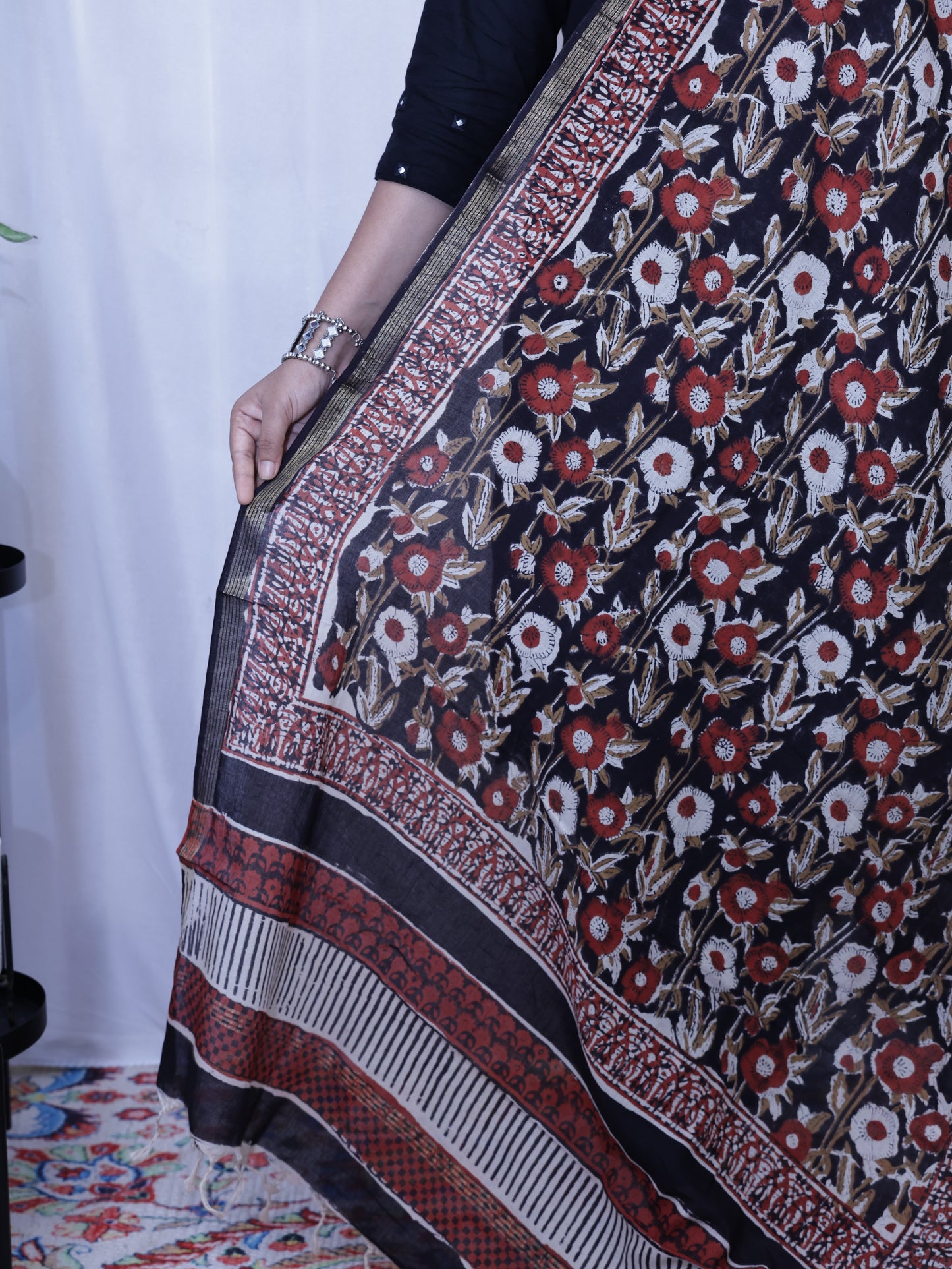 Hand-made block print dupatta