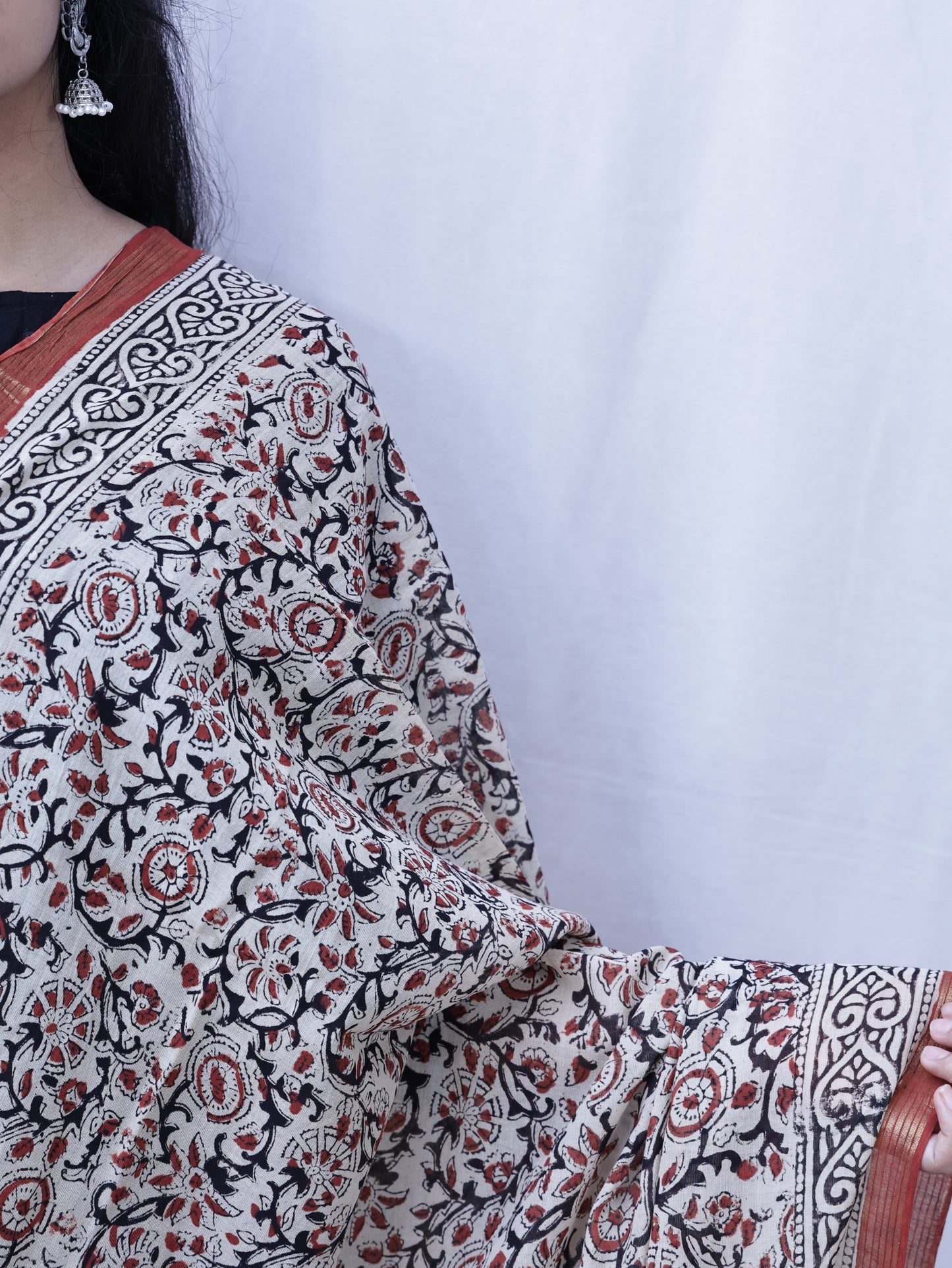 Handmade block print dupatta