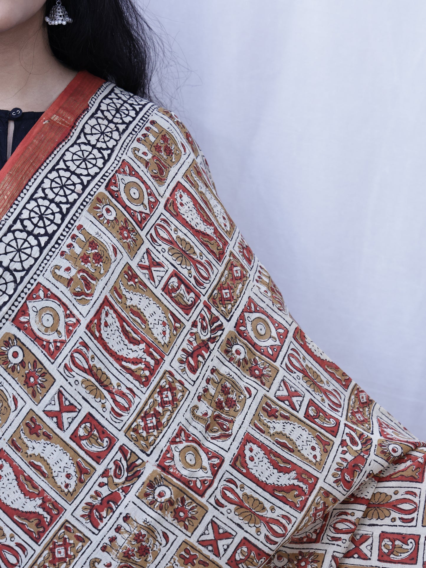 Hand made block print dupatta
