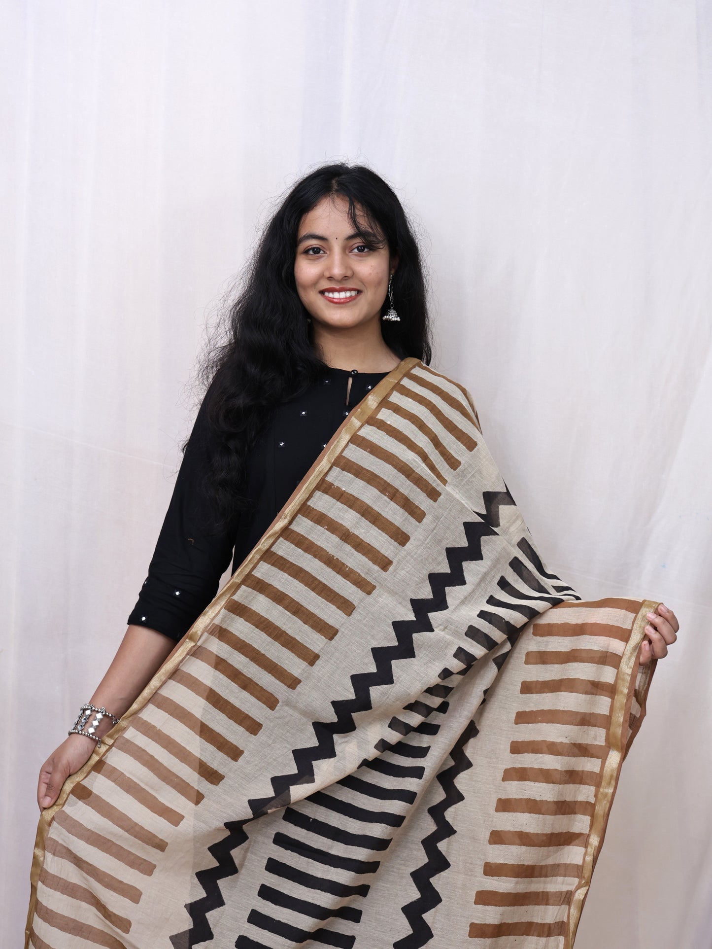 Hand-made block print dupatta