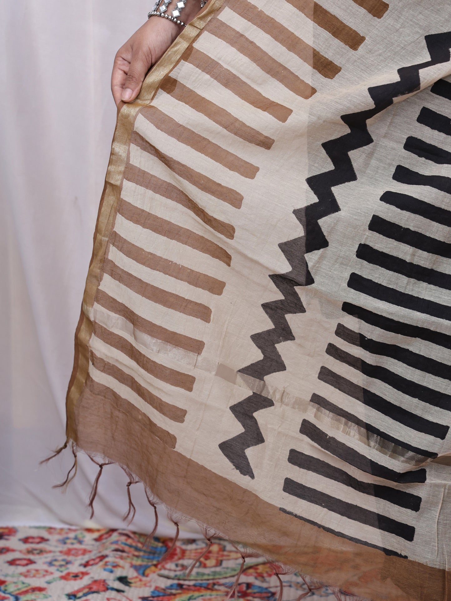 Hand-made block print dupatta