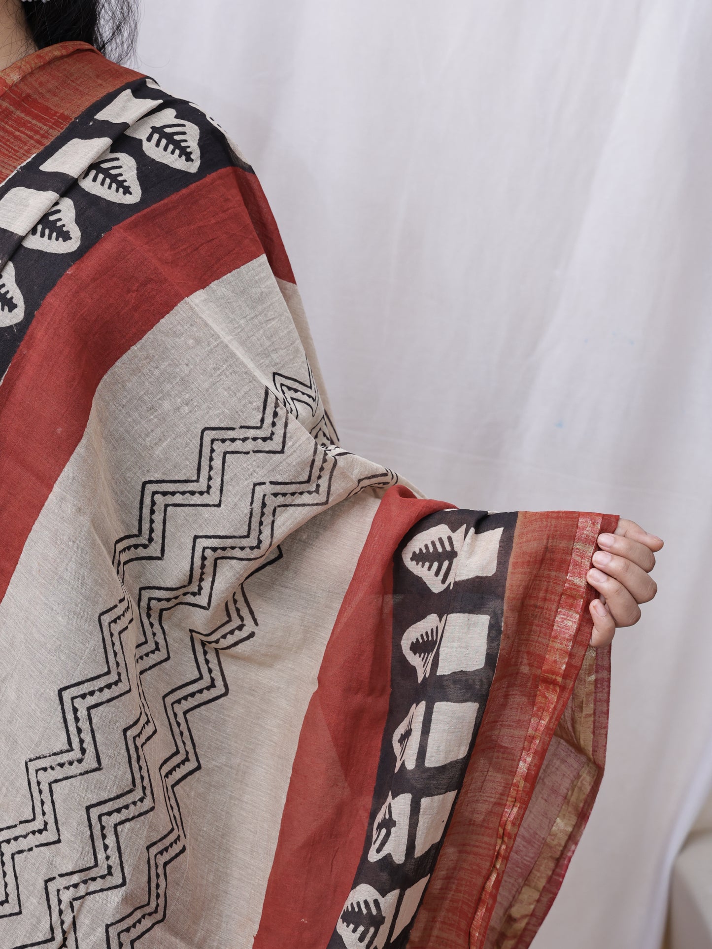 Hand-made block print dupatta