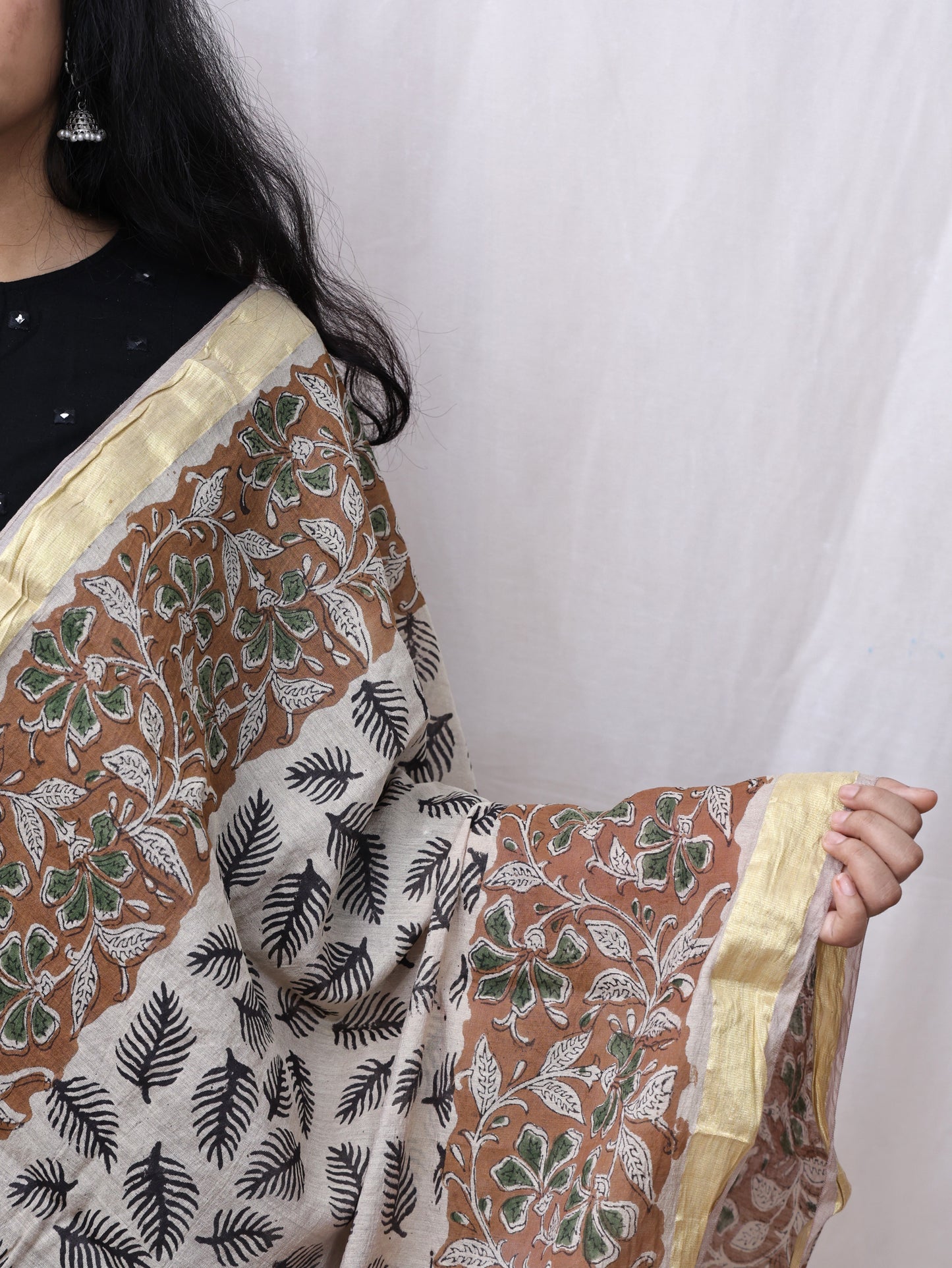Hand-made block print dupatta