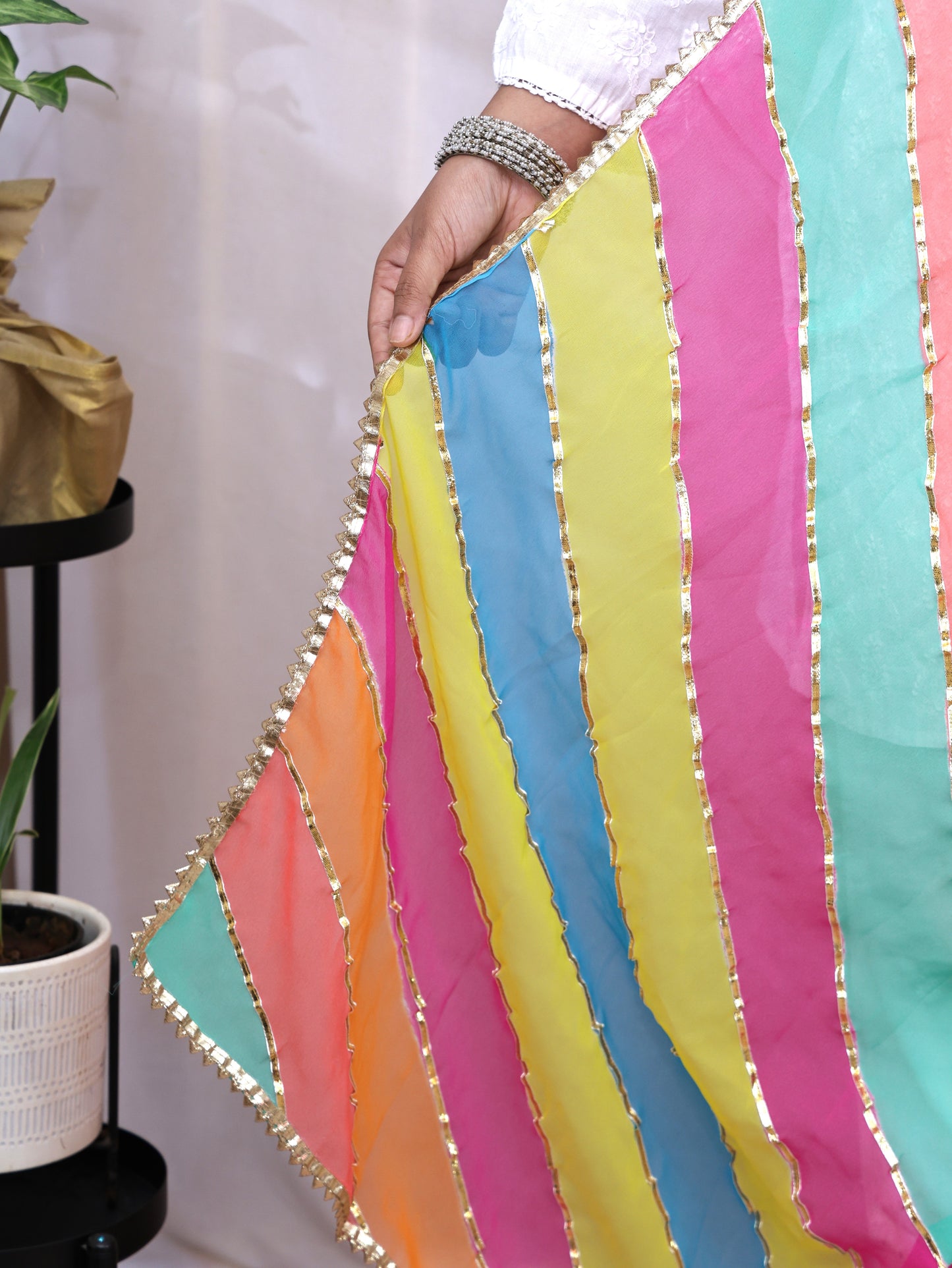 Georgette Lahariya Dupatta
