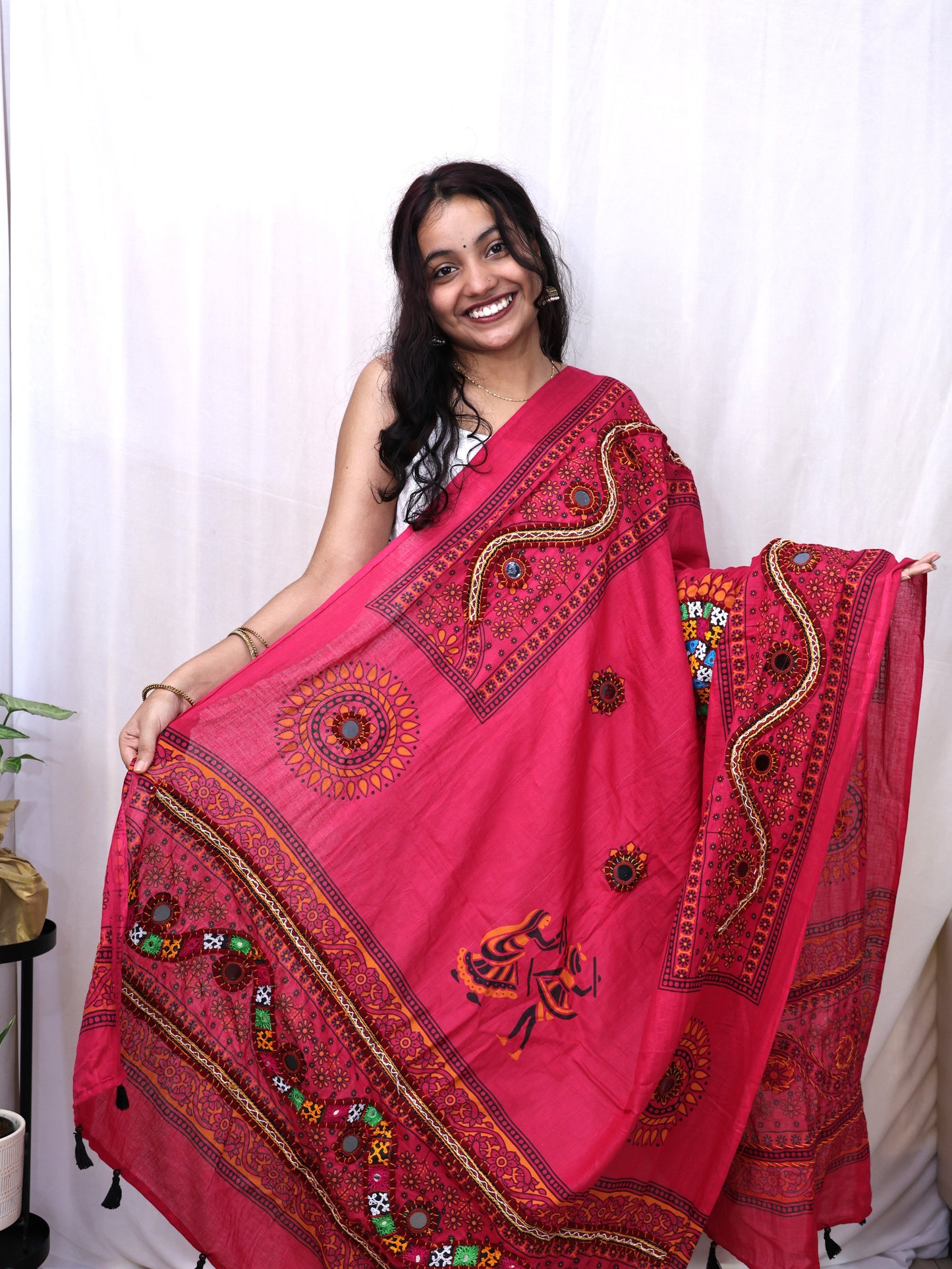 Cotton Print With Patch Mirror Work