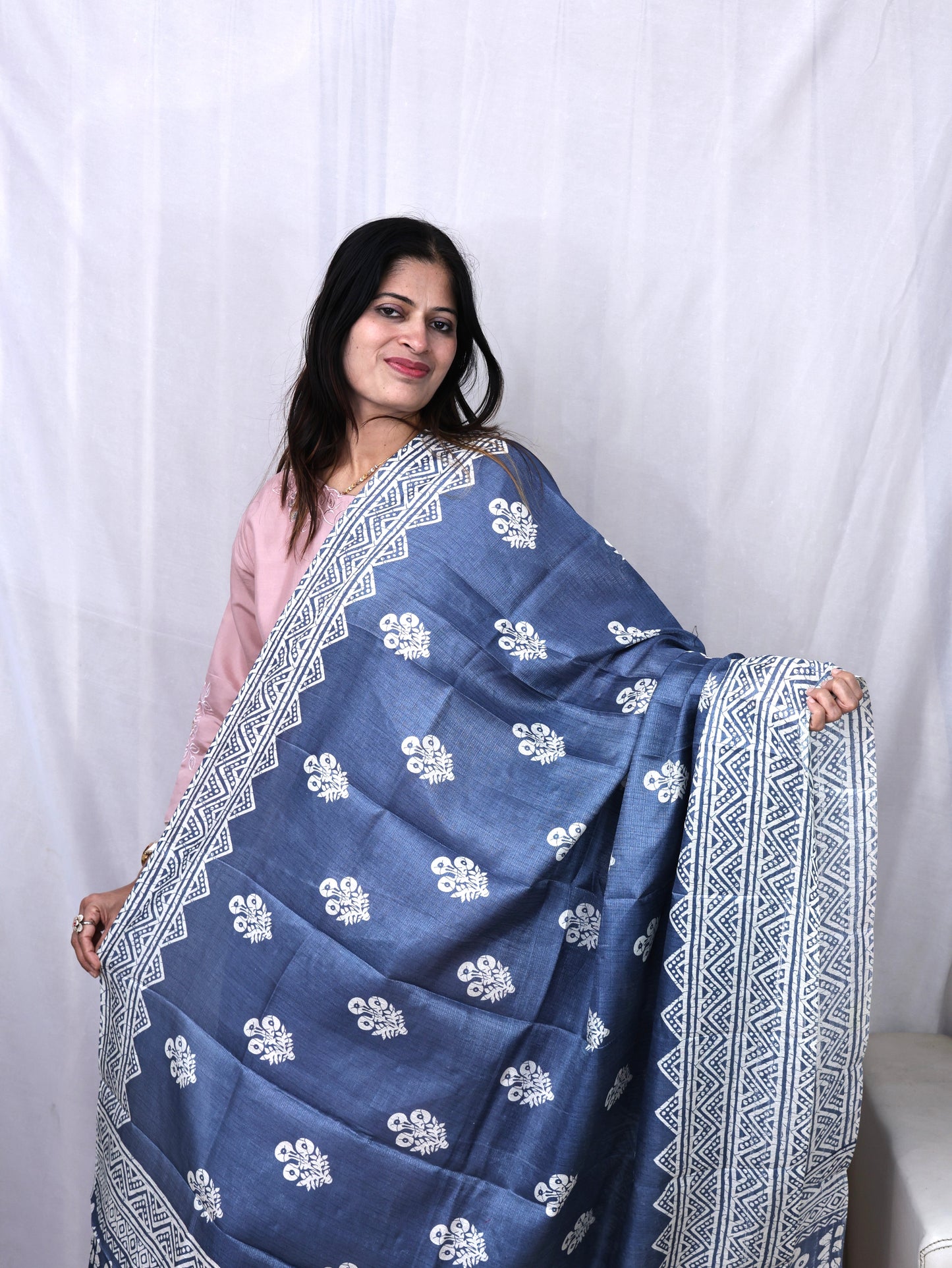 Chanderi Block Print Dupatta