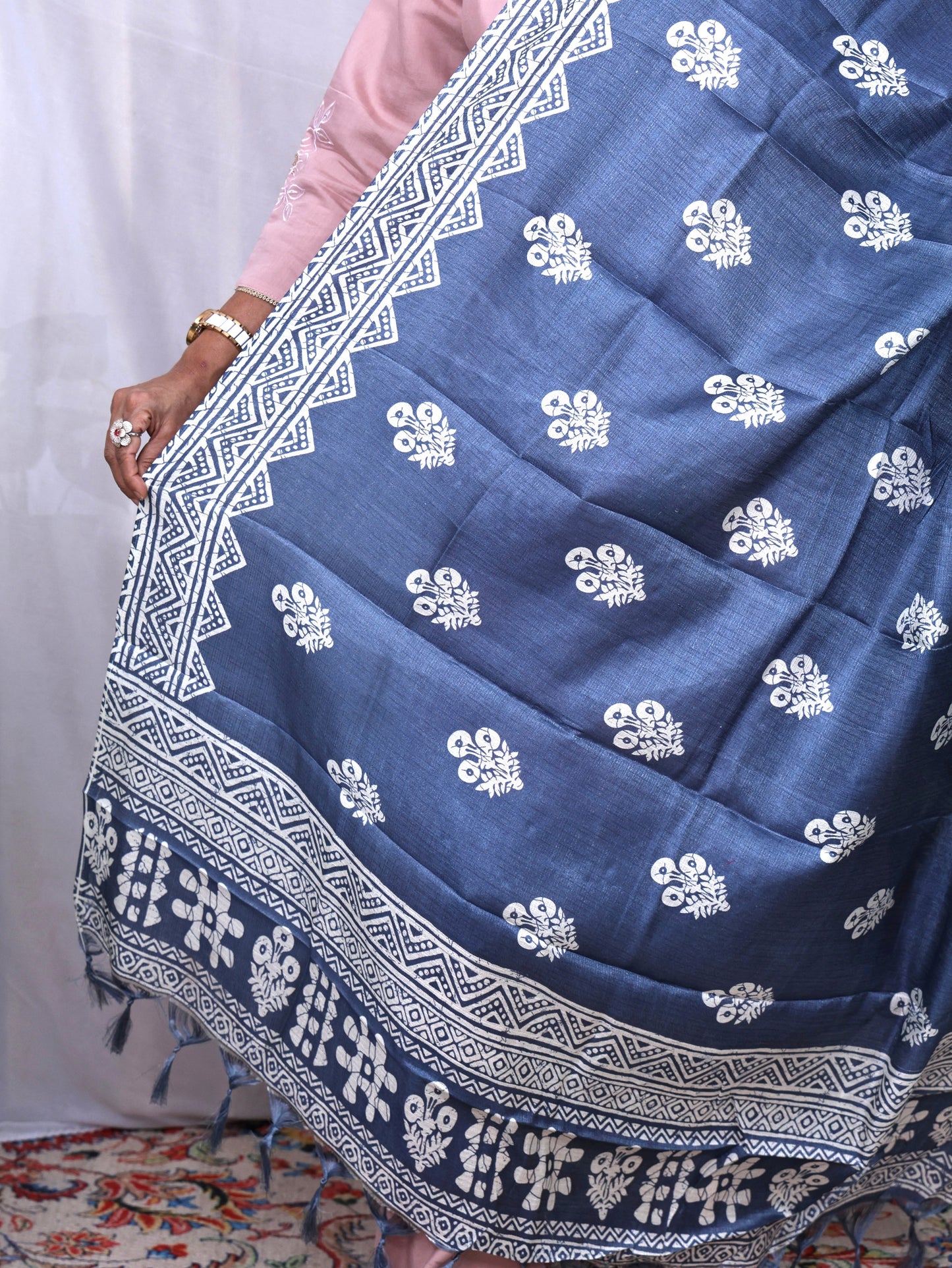 Chanderi Block Print Dupatta