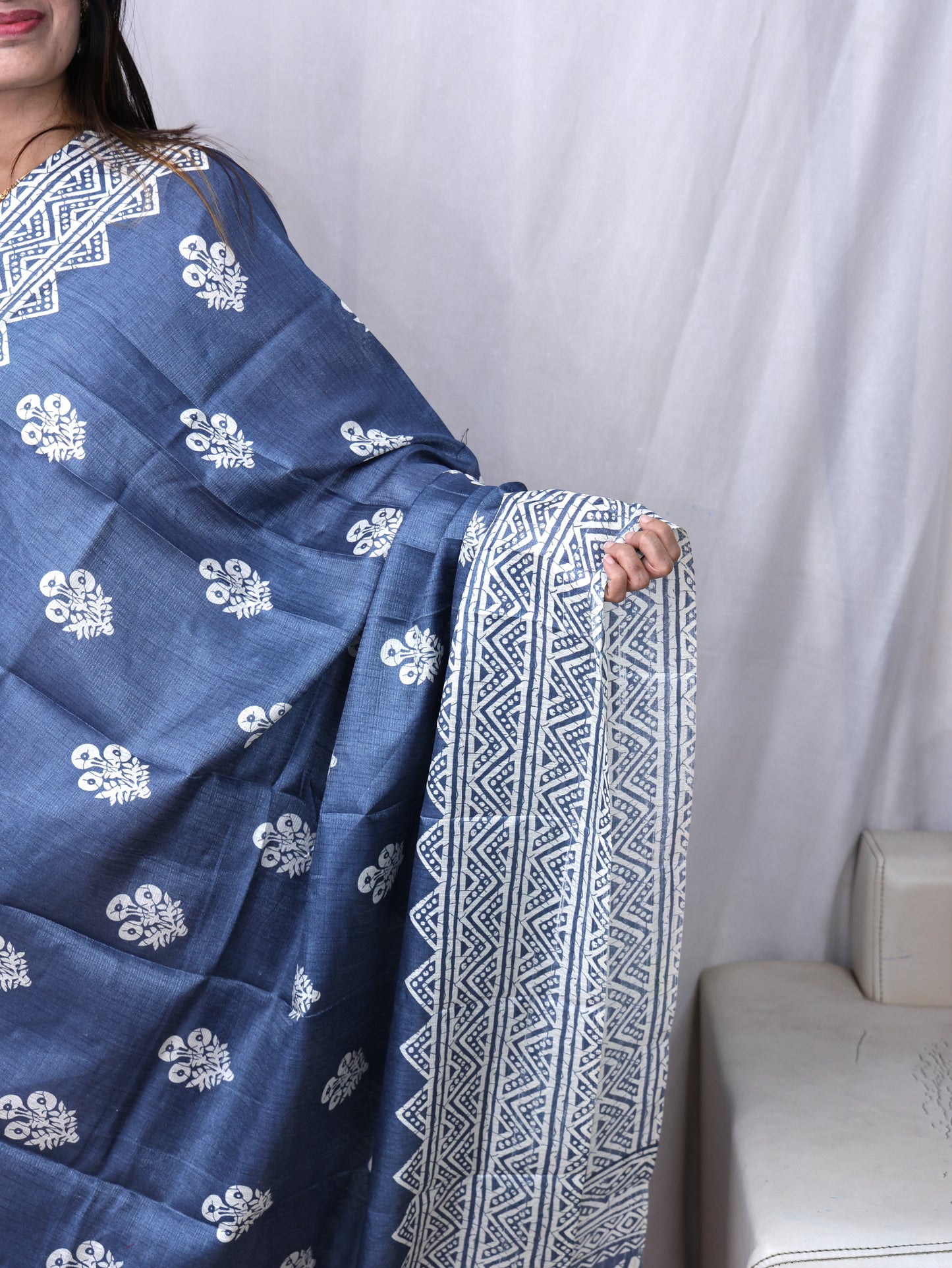 Chanderi Block Print Dupatta