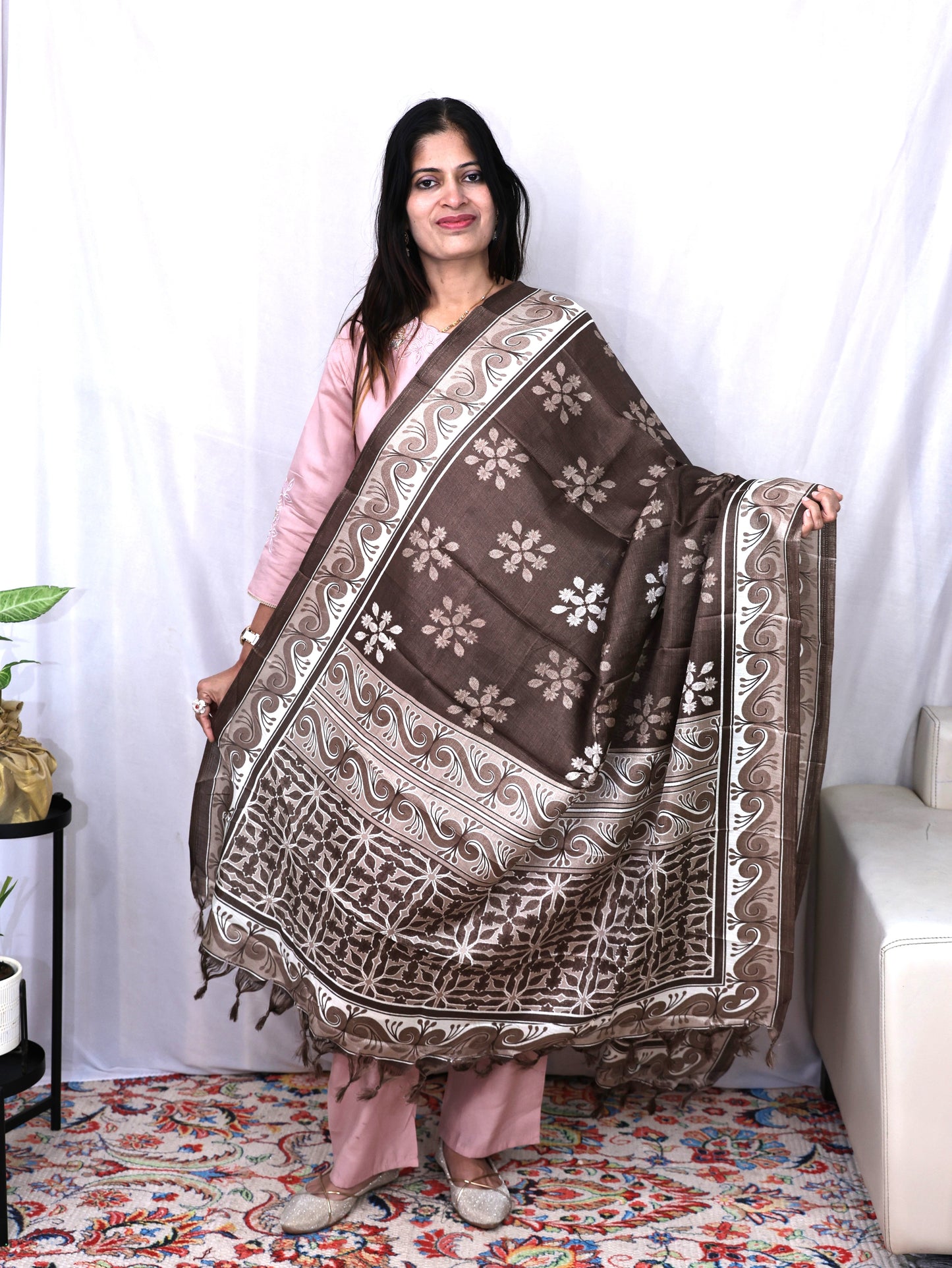Chanderi Ajarakh Print Dupatta