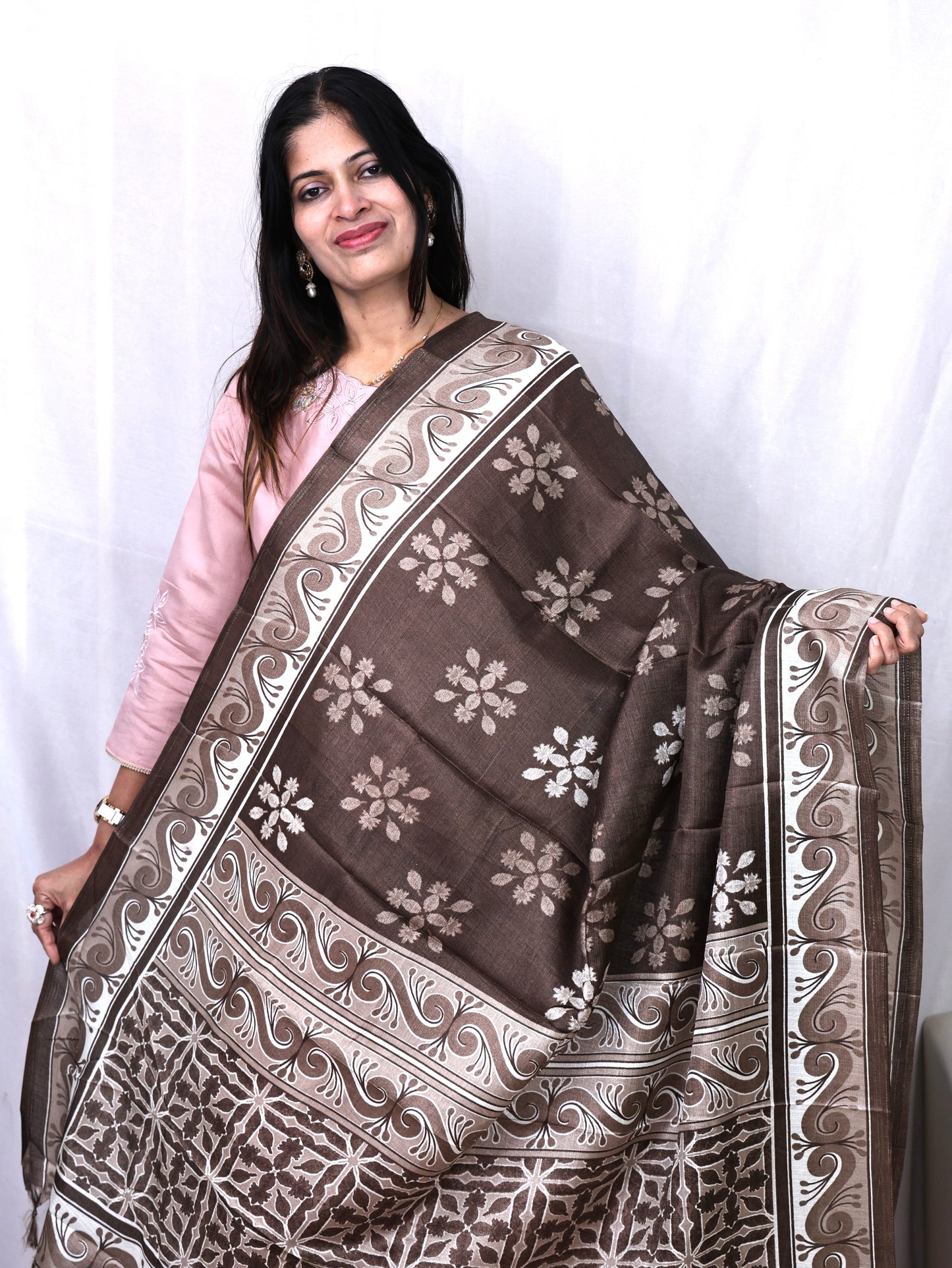 Chanderi Ajarakh Print Dupatta