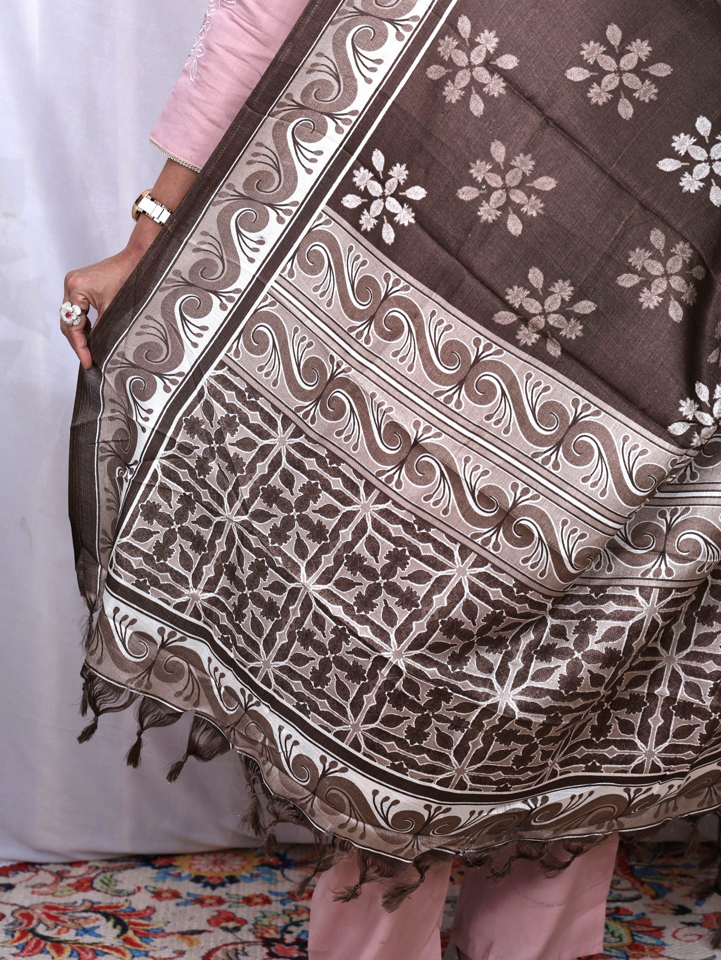Chanderi Ajarakh Print Dupatta