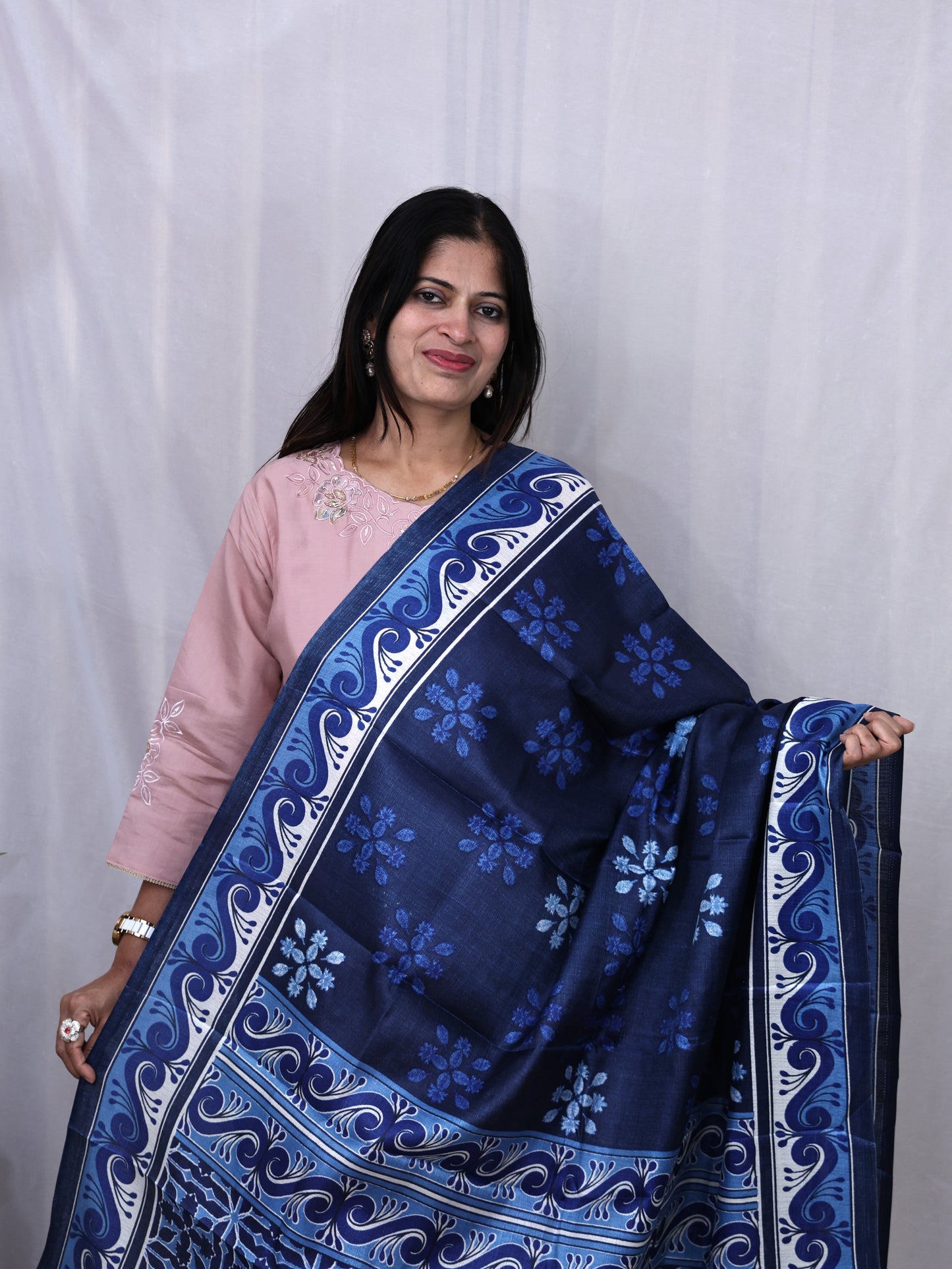 Chanderi Ajarakh Print Dupatta