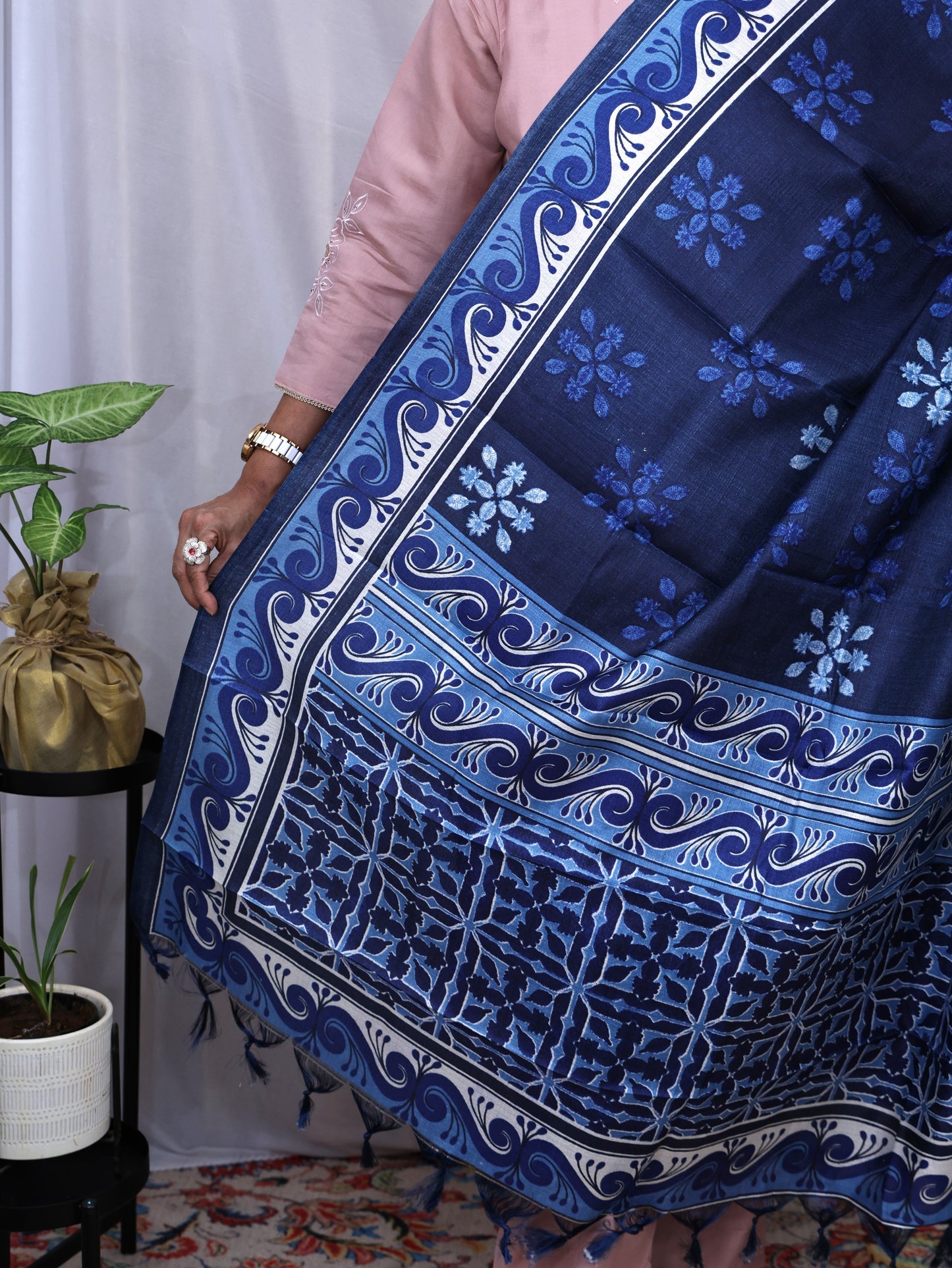 Chanderi Ajarakh Print Dupatta
