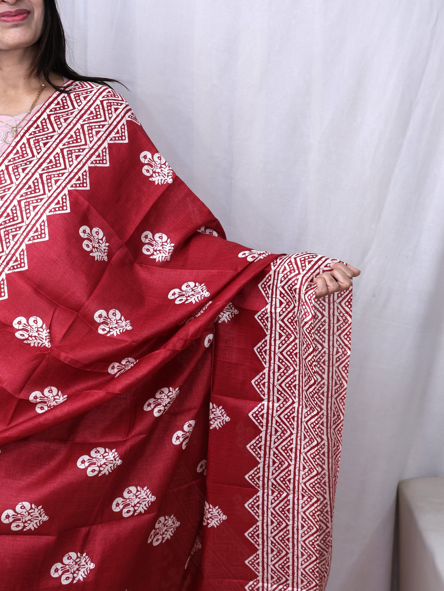 Chanderi Block Print Dupatta