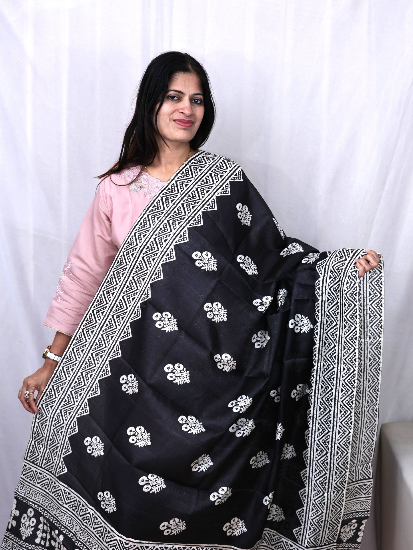 Chanderi Block Print Dupatta