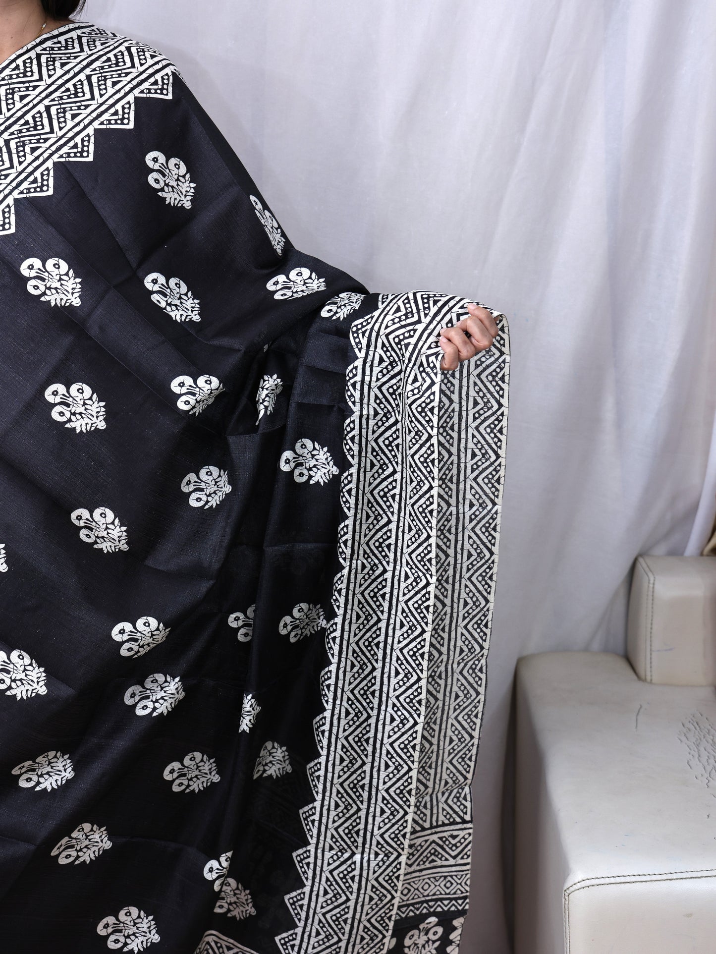Chanderi Block Print Dupatta
