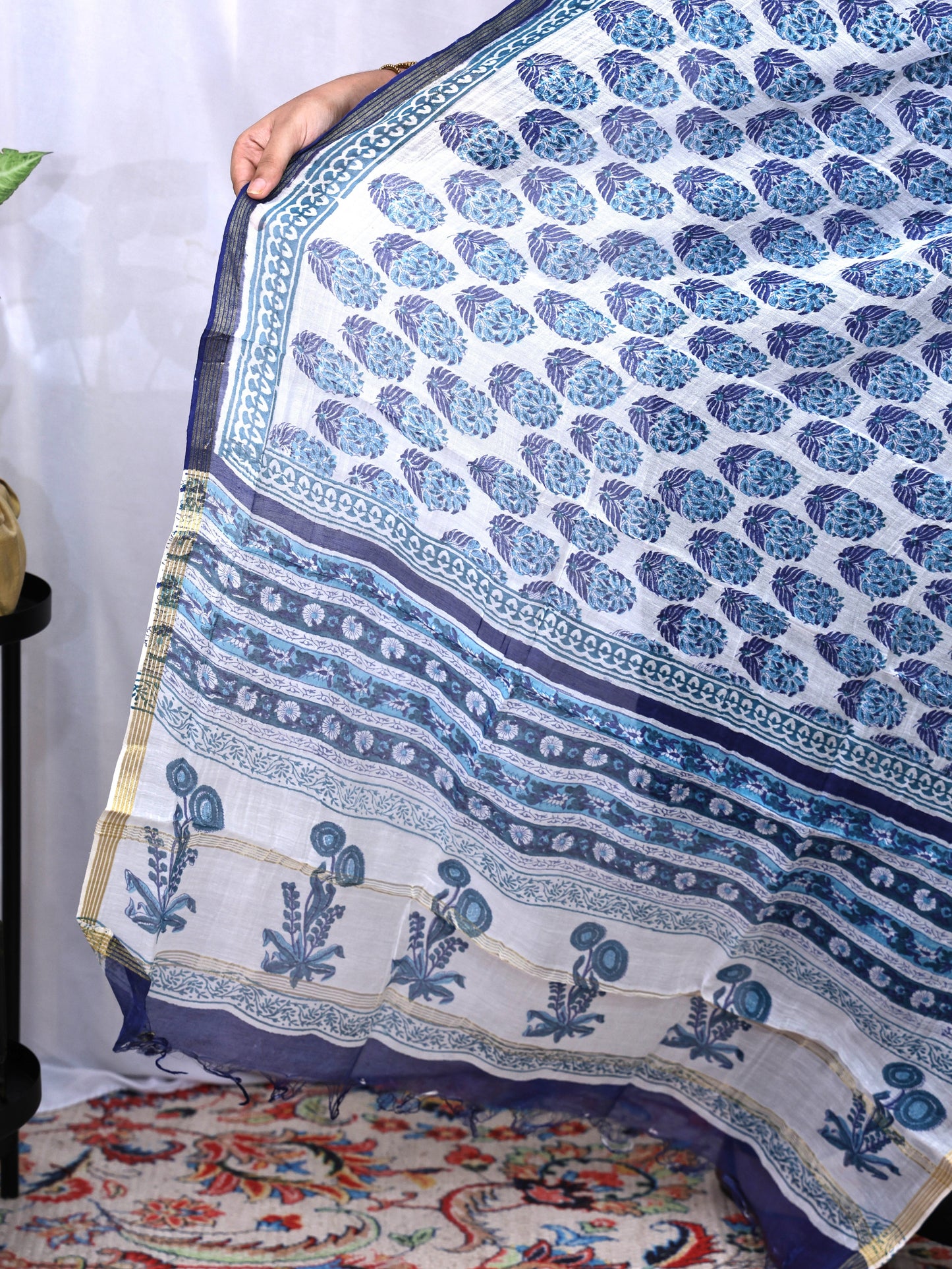 Hand Block Print Cotton Dupatta
