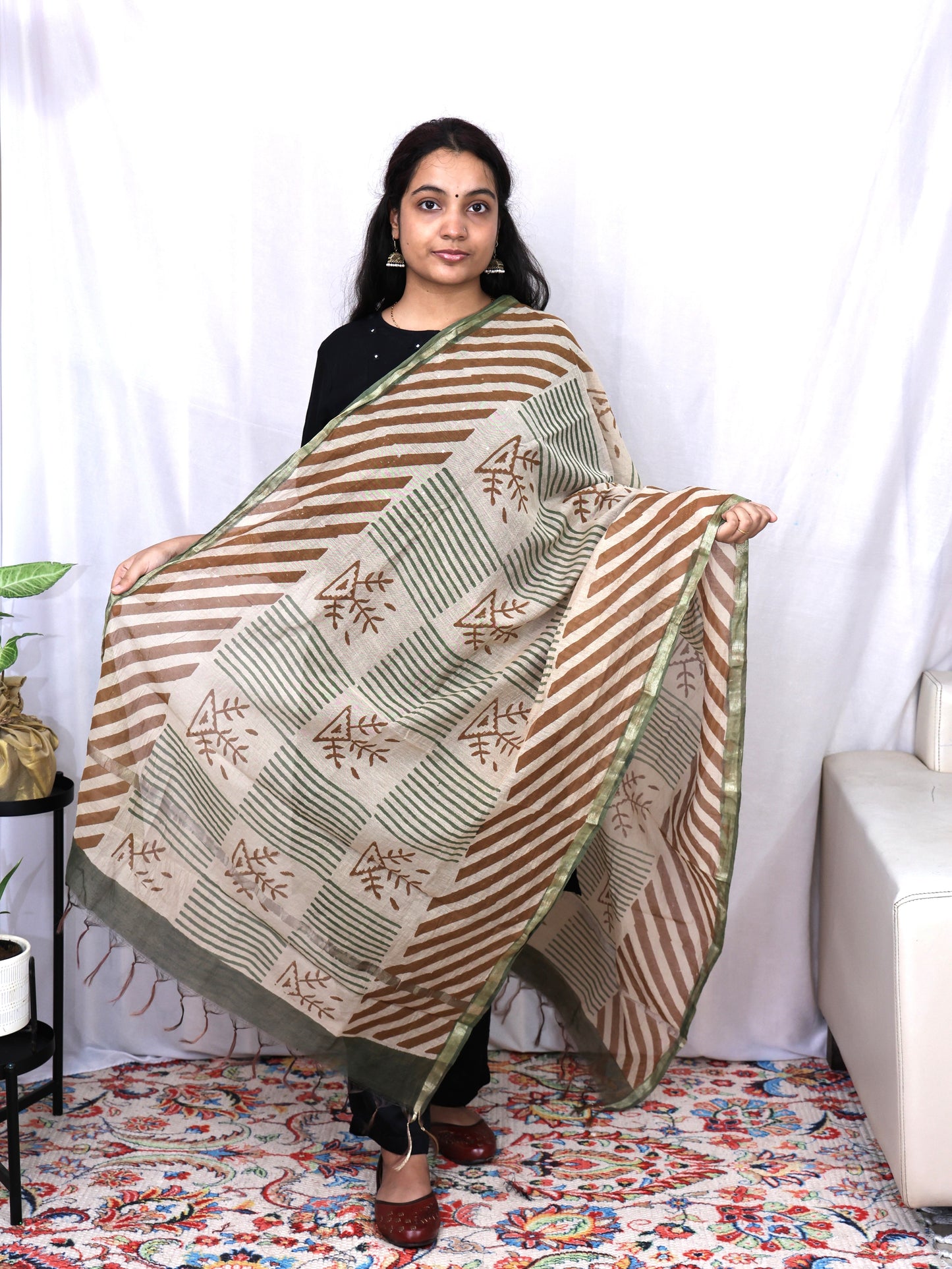 Chanderi Fancy Bagru Print Dupatta
