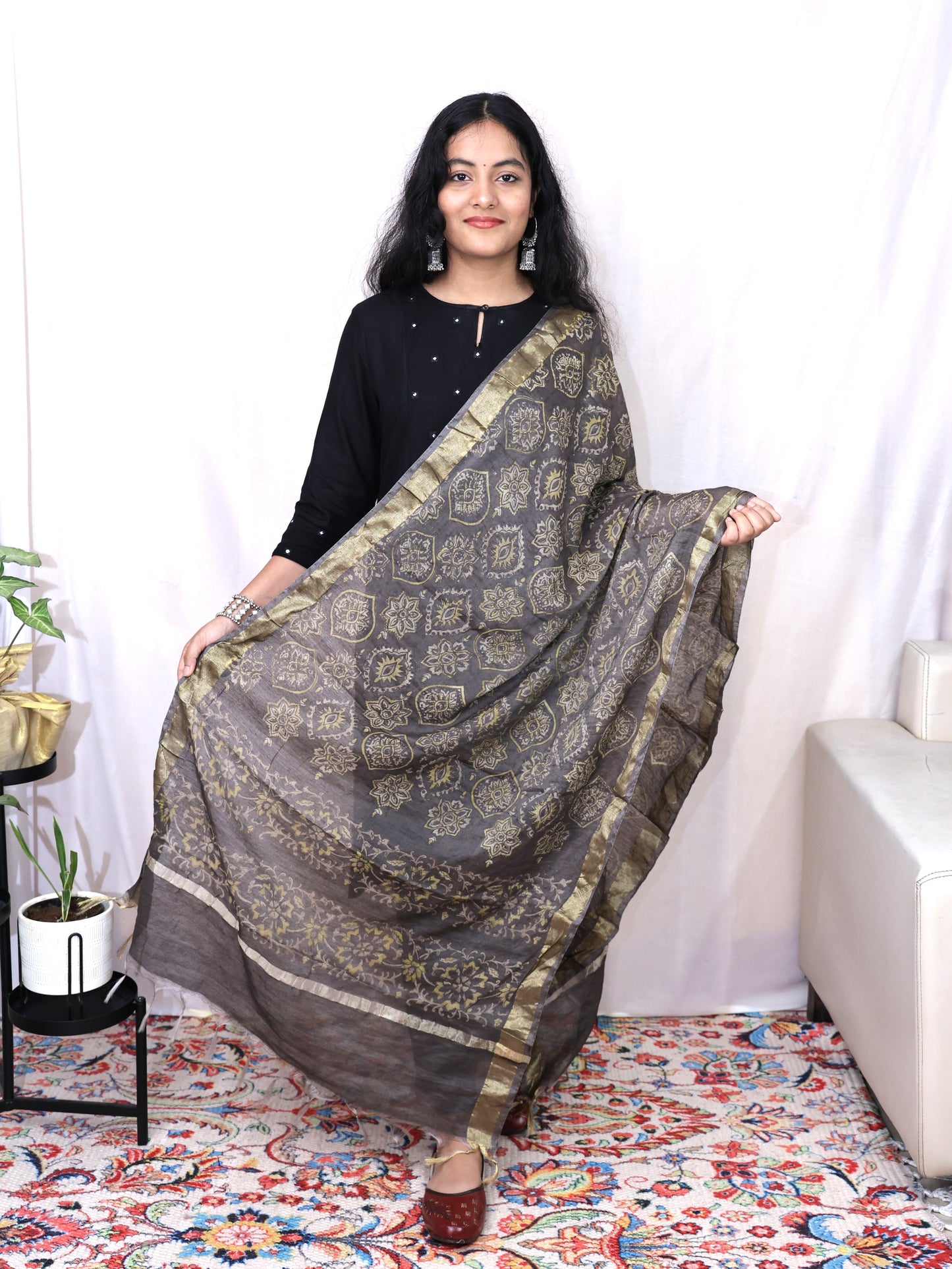 Chanderi Fancy Bagru Print Dupatta