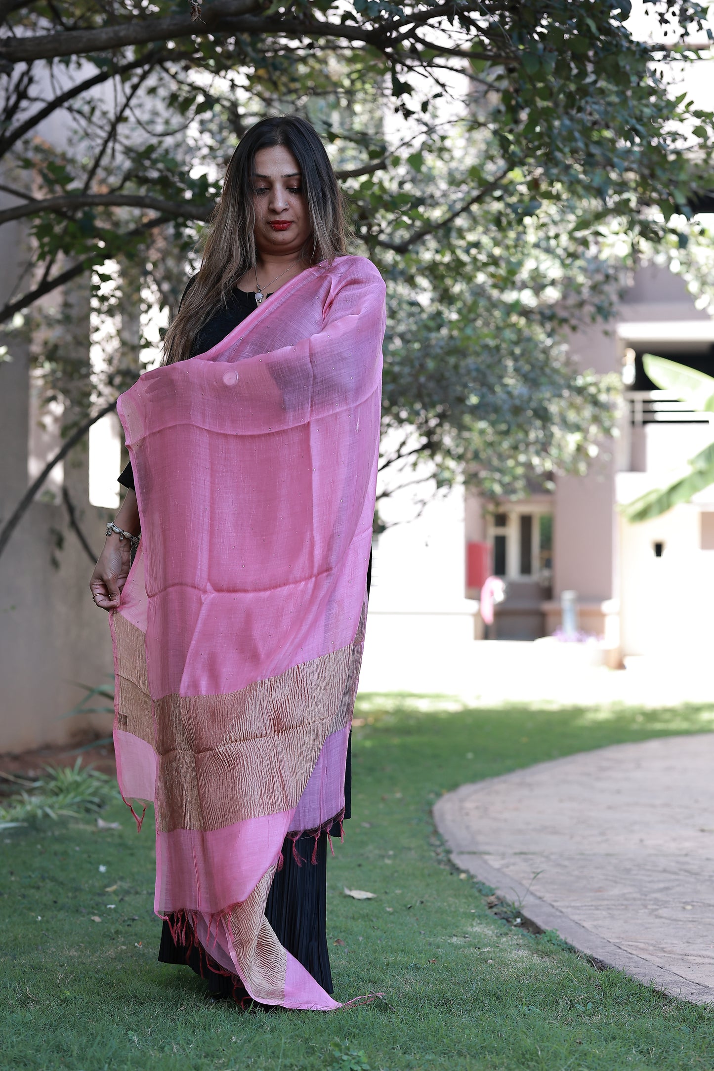 Malai Liptus Mukesh Work Dupatta