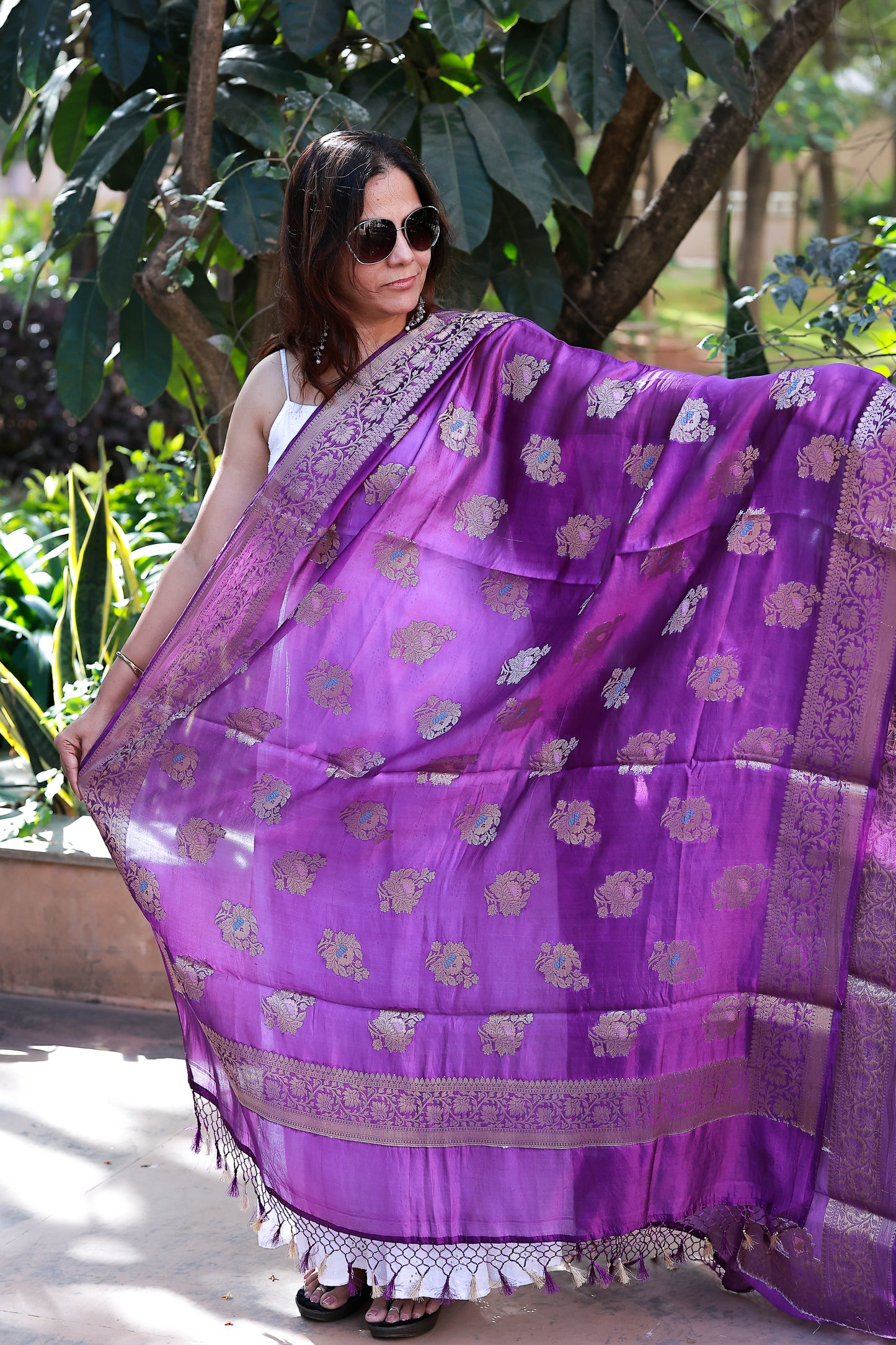 Pure Katan Silk Meena Buti Banarasi Dupatta