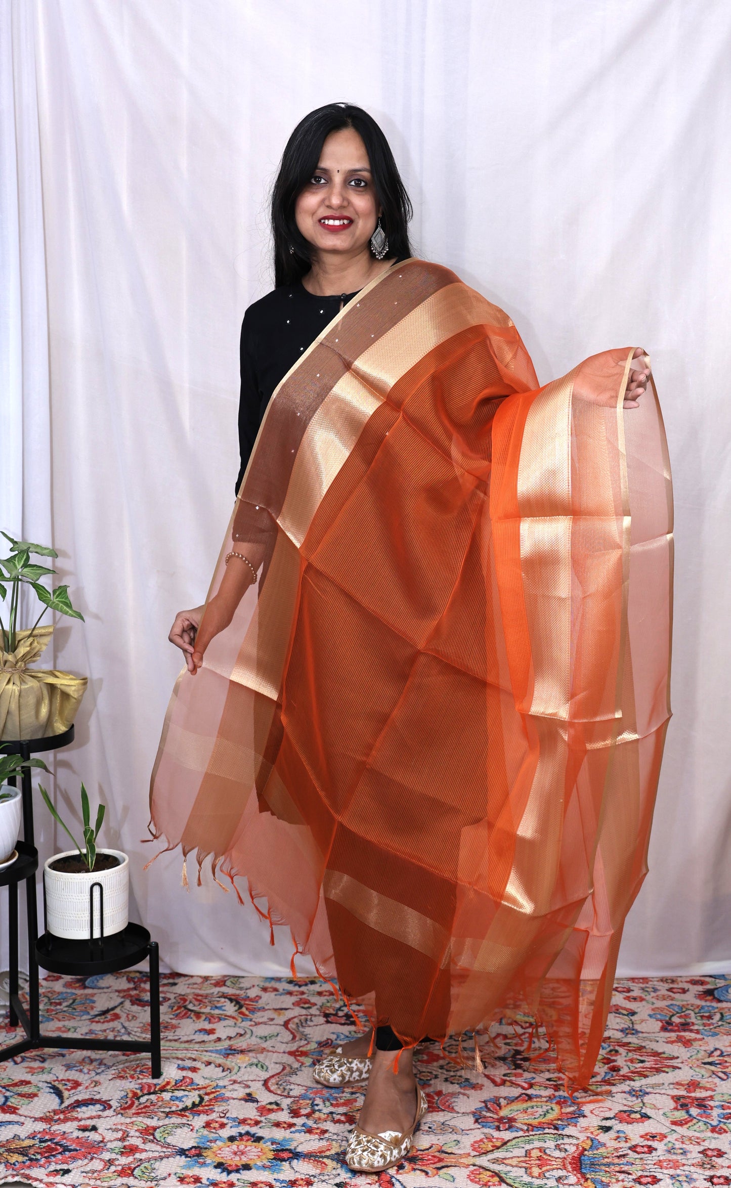 Organza Zari Border Dupatta