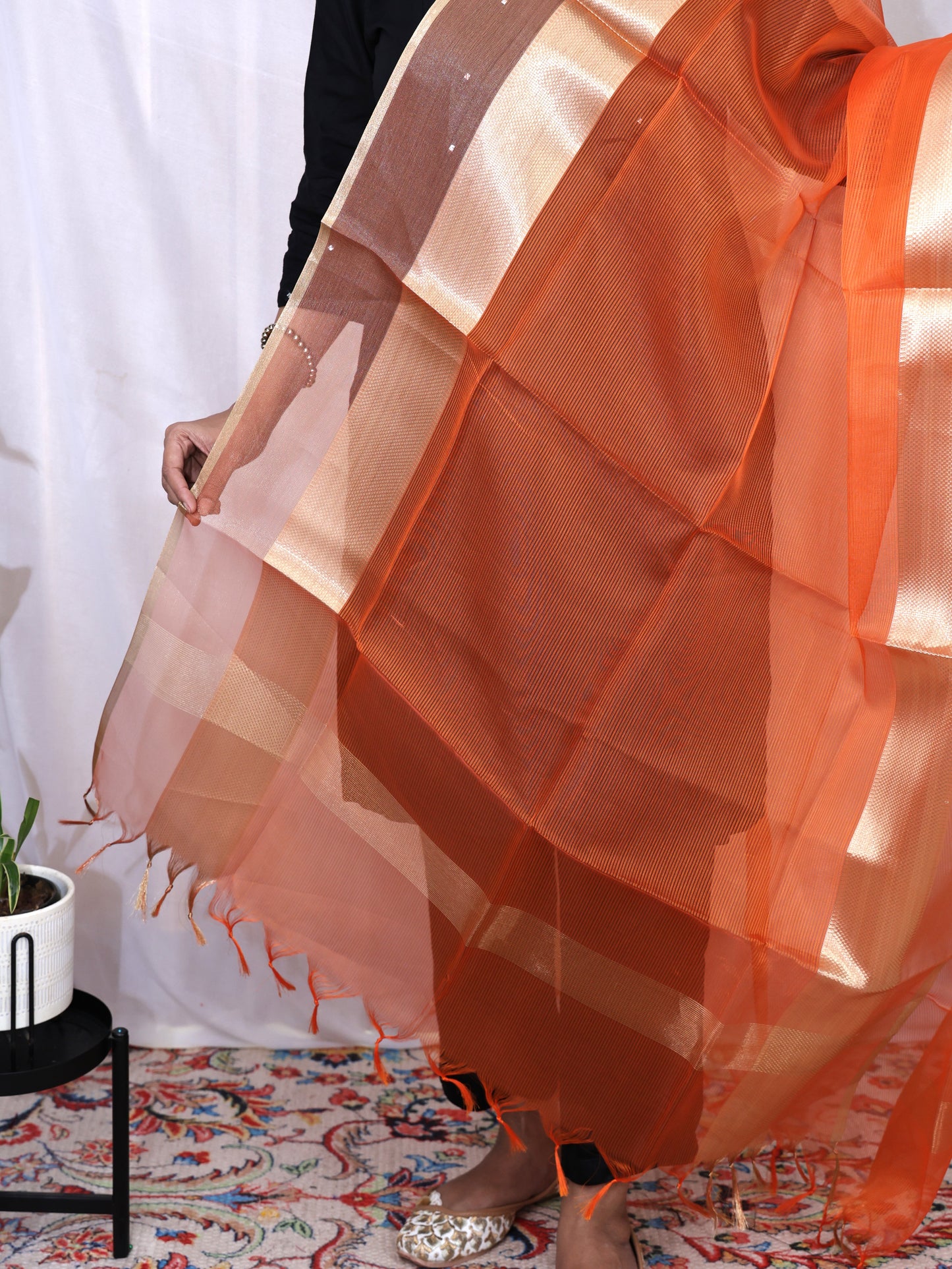 Organza Zari Border Dupatta
