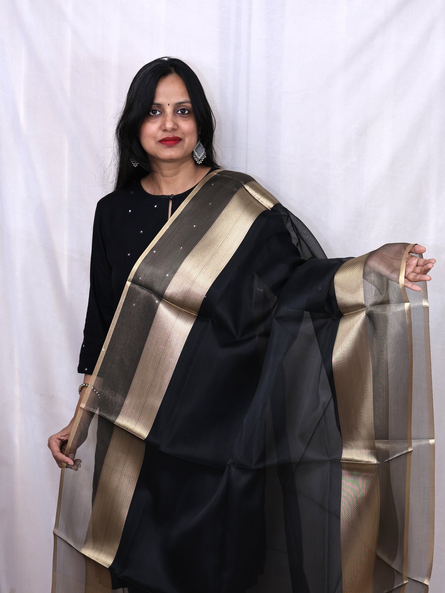 Organza Zari Border Dupatta