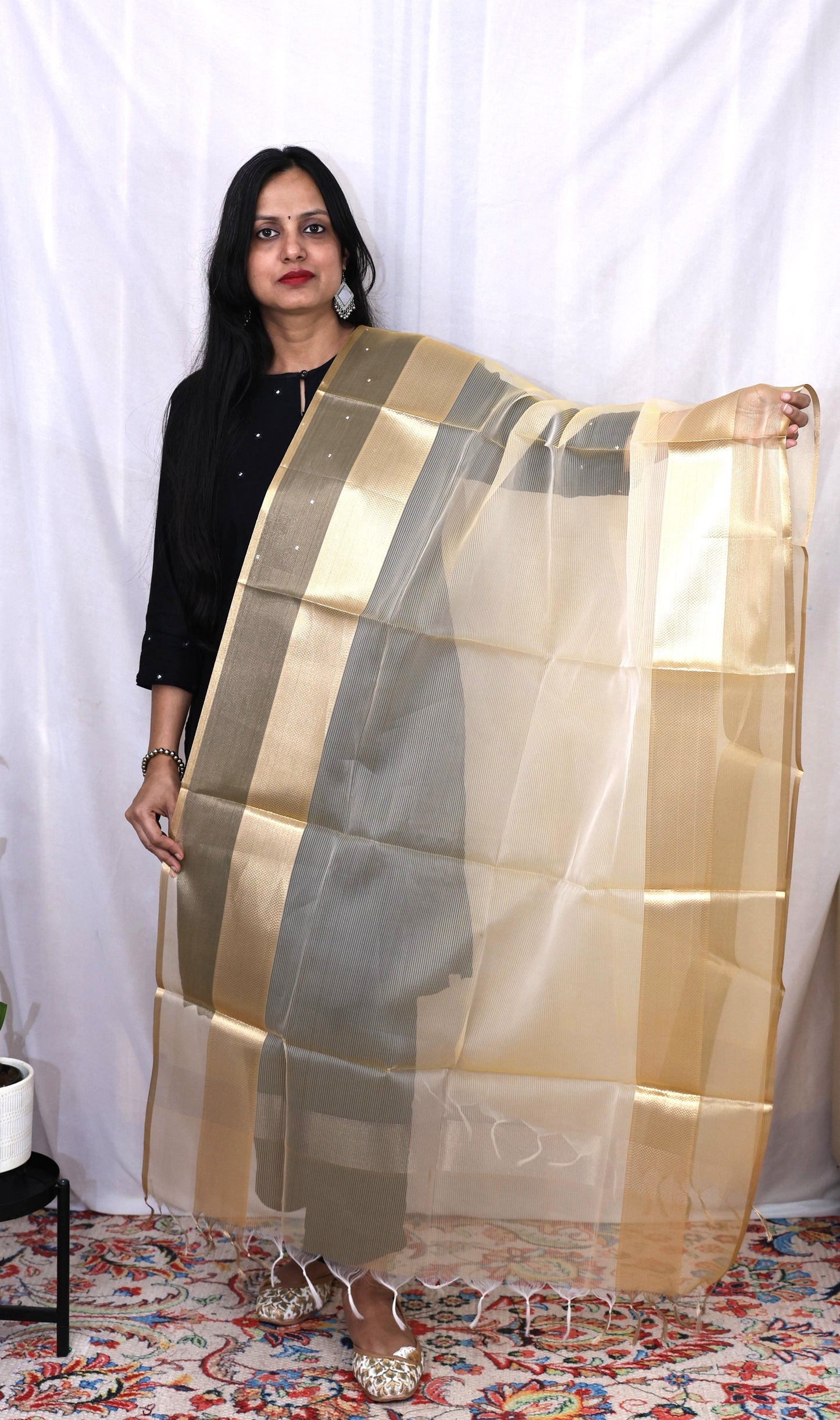 Organza Zari Border Dupatta