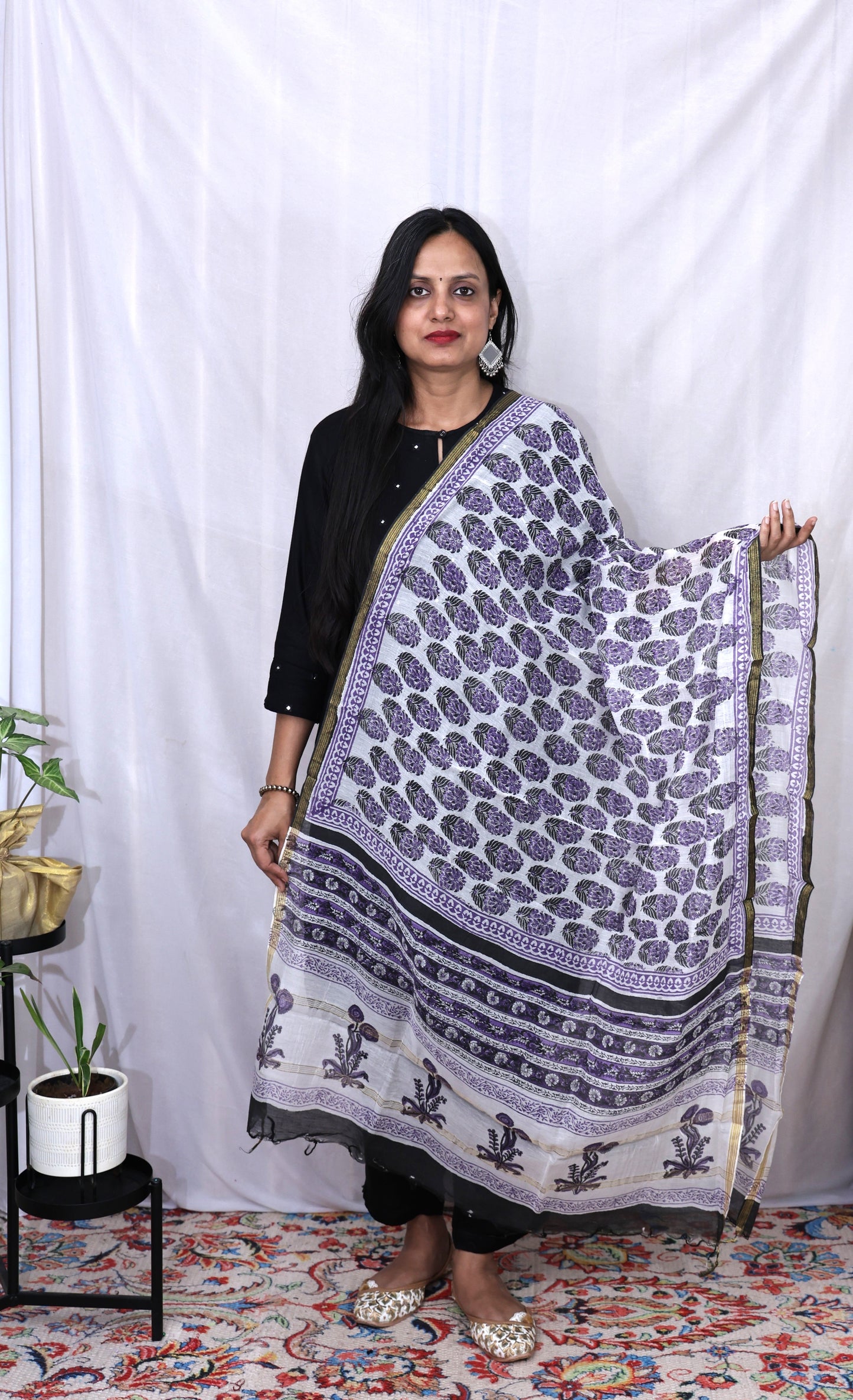 Hand Block Print Cotton Dupatta