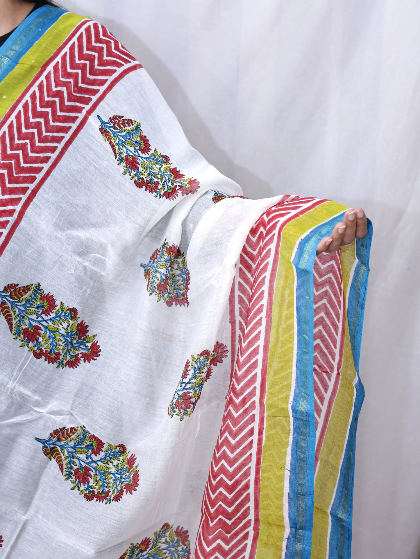 Hand Block Print Cotton Dupatta