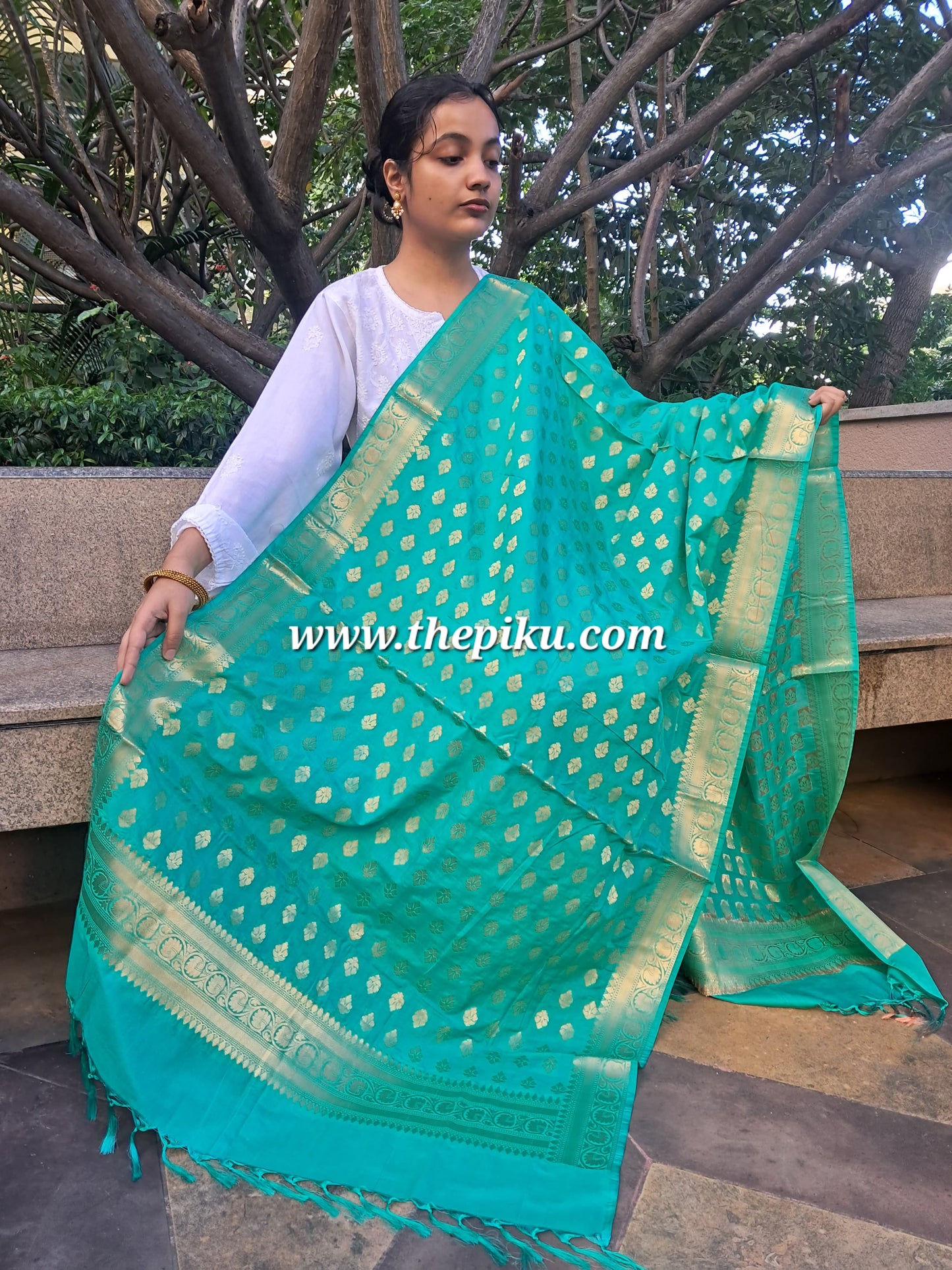 Green Mixed Katan Silk Dupatta