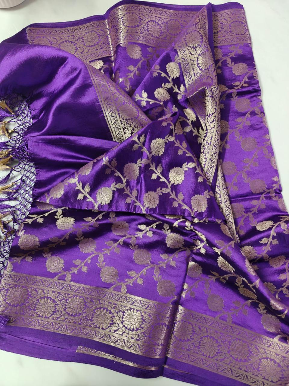 Purple Banarasi Puna Silk
