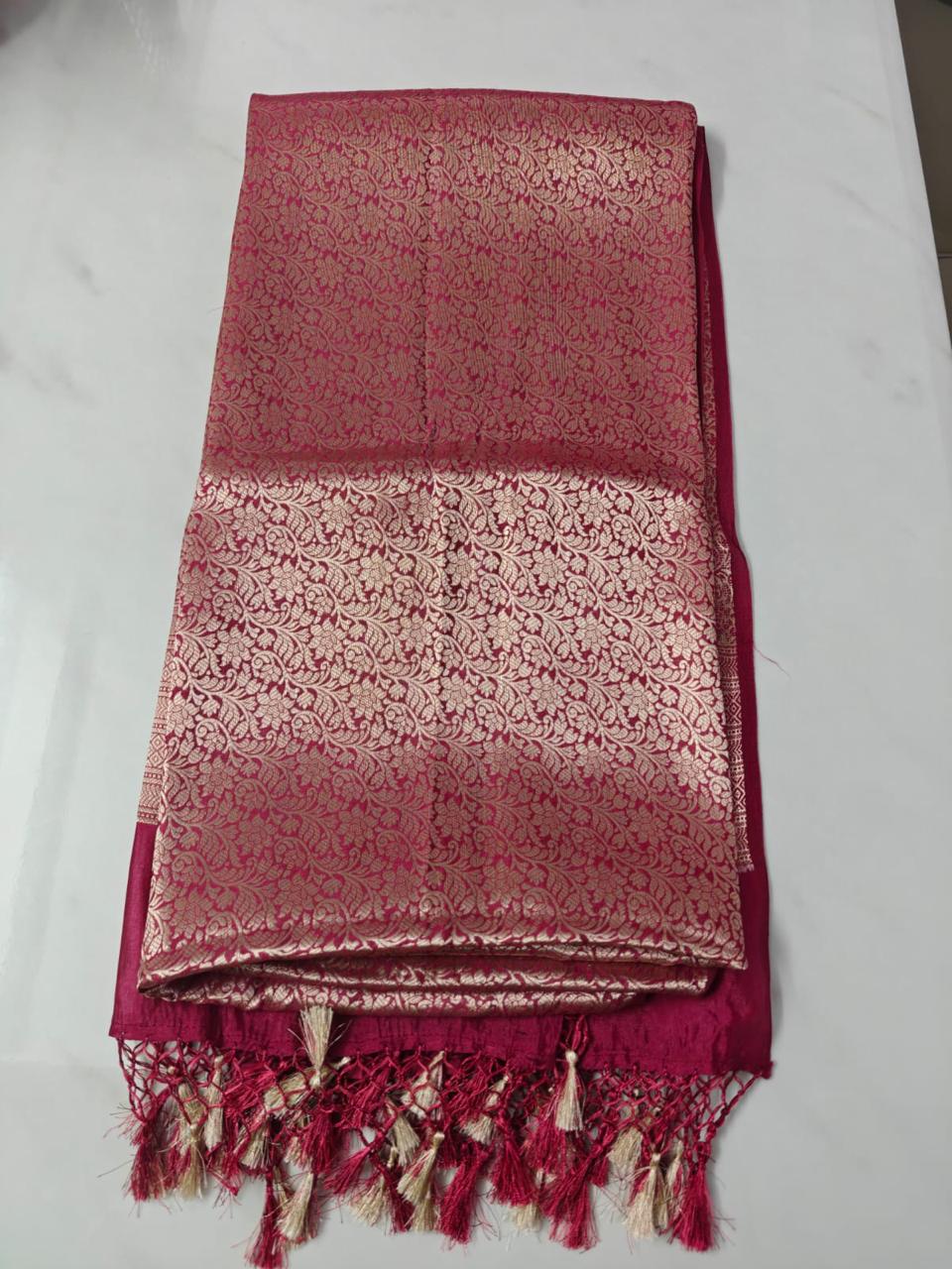 Red Banarasi Puna Silk Buti Jal Dupatta