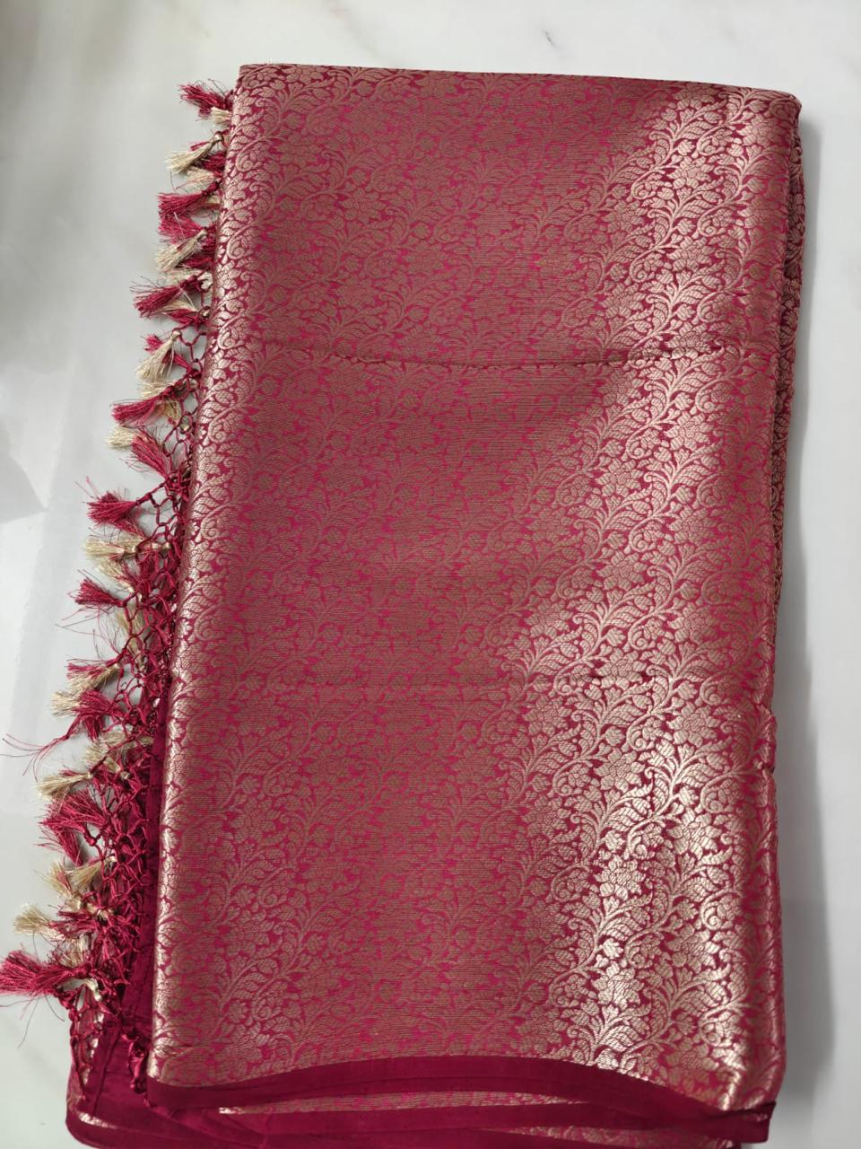 Red Banarasi Puna Silk Buti Jal Dupatta