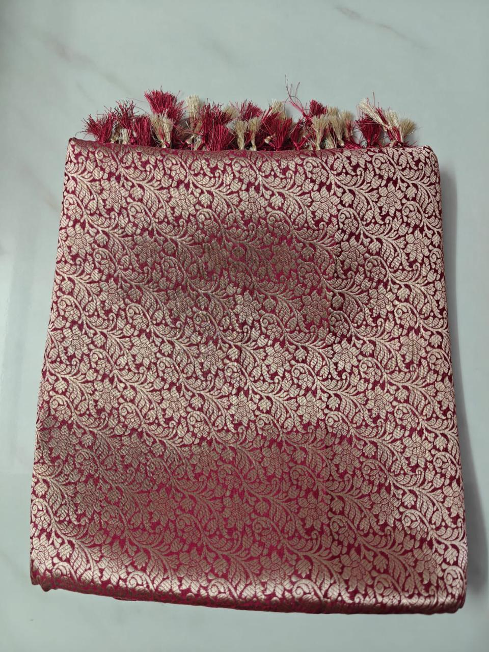 Red Banarasi Puna Silk Buti Jal Dupatta
