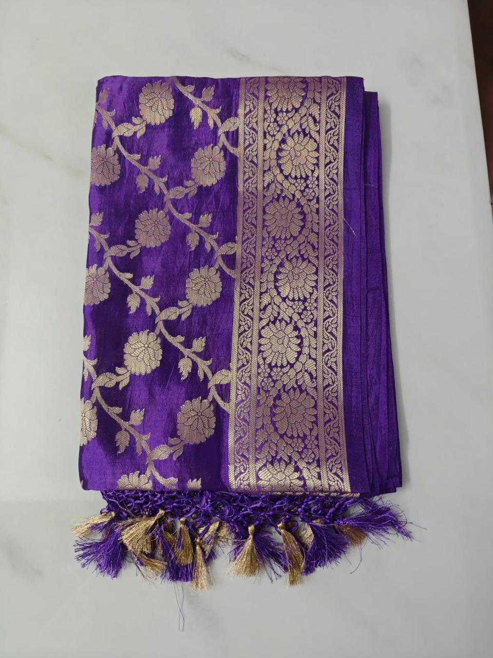 Purple Banarasi Puna Silk