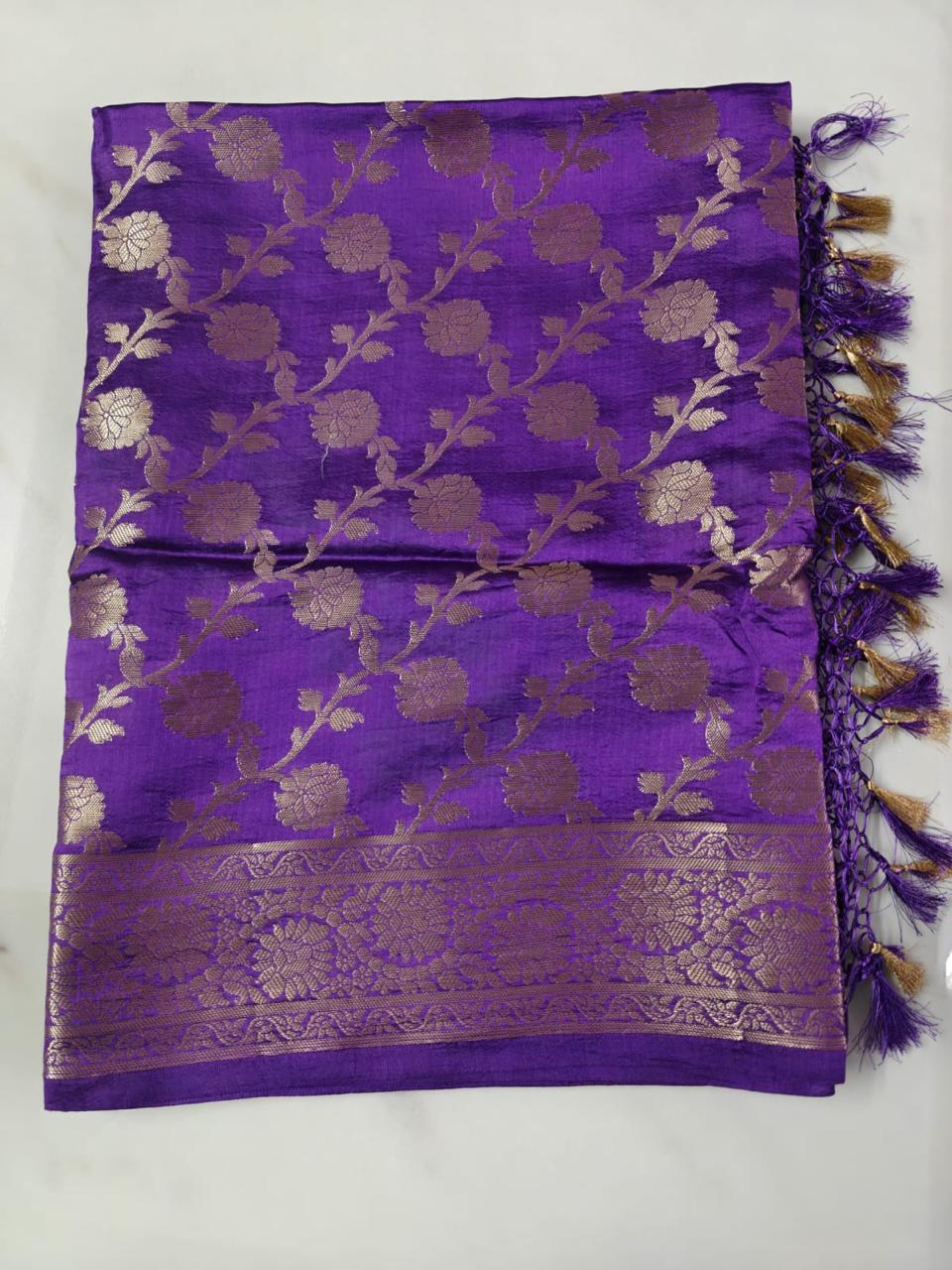 Purple Banarasi Puna Silk