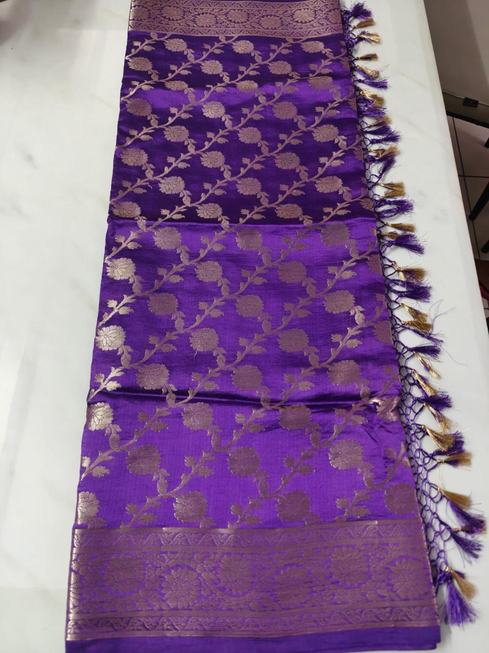 Purple Banarasi Puna Silk