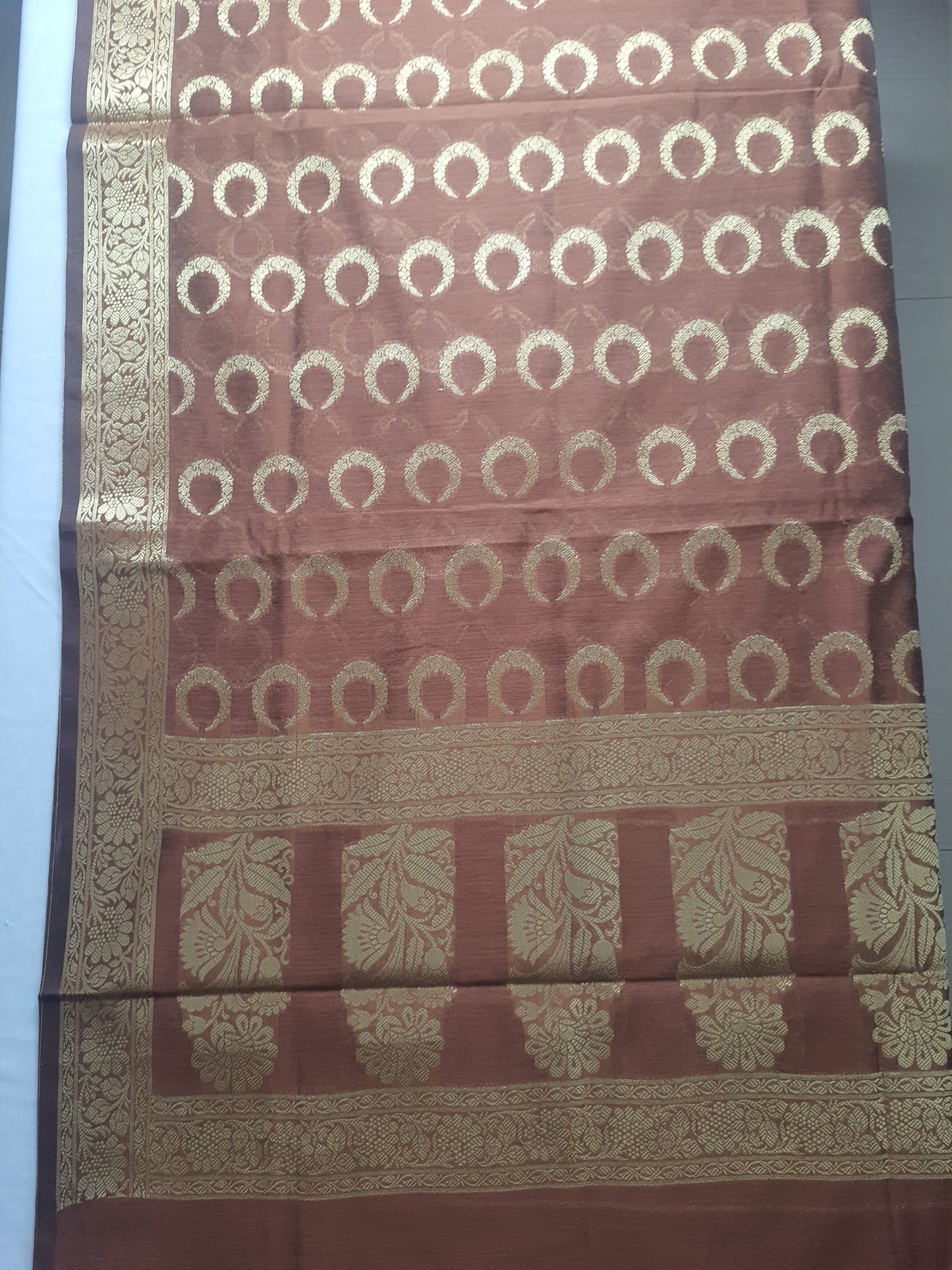 Brown Mixed Katan Banarasi Dupatta