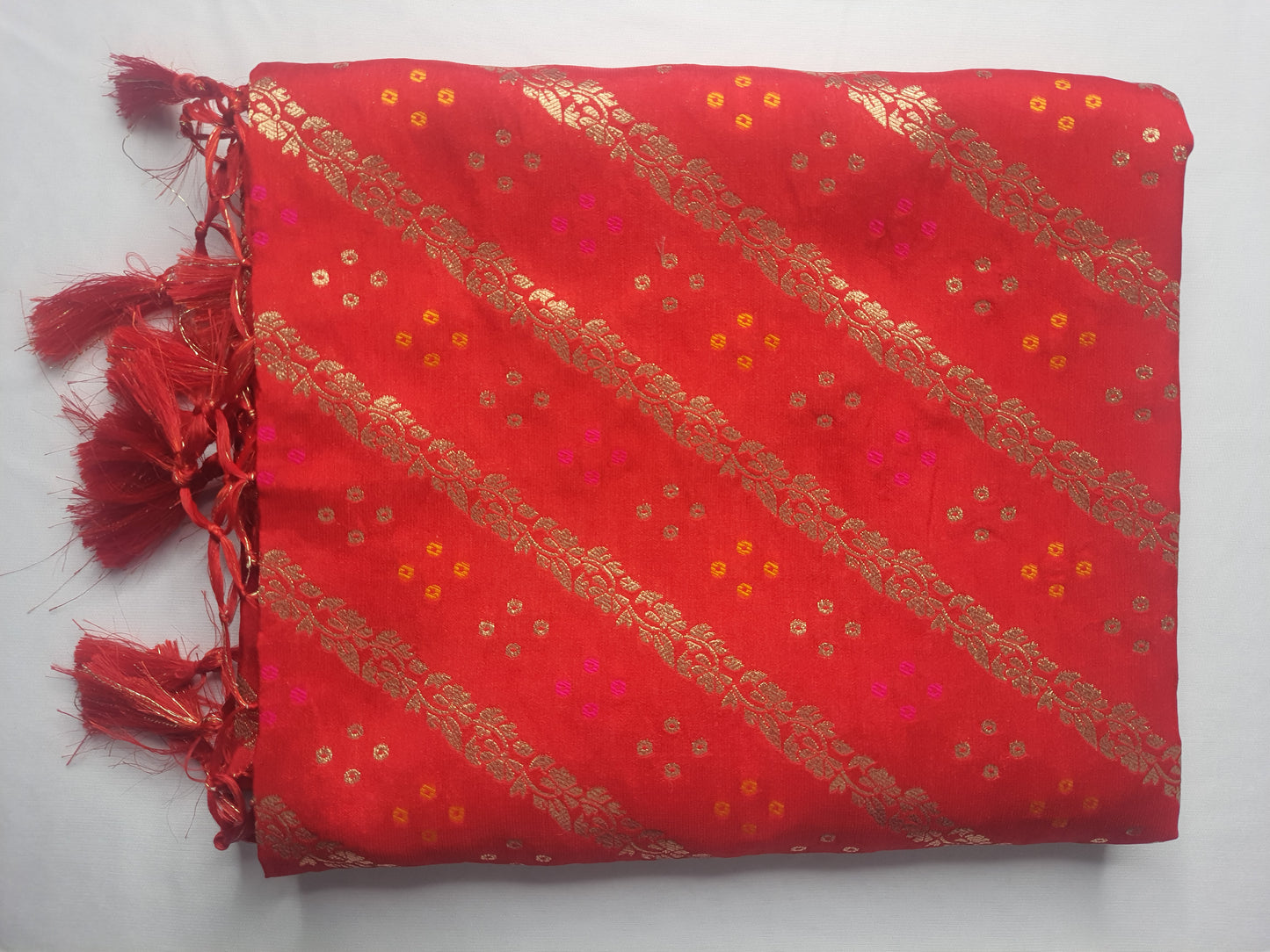 Red Bandhani Banarasi Dupatta