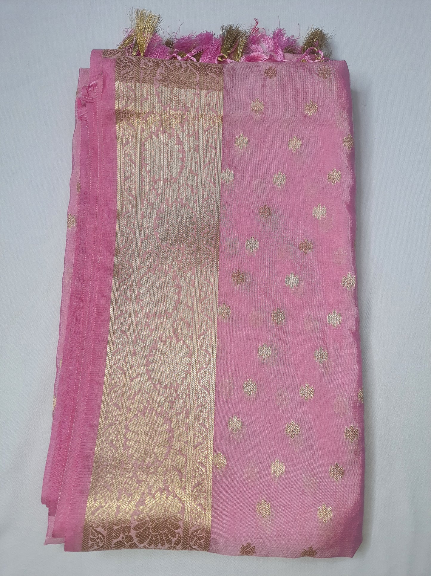 Pink Poona Silk Buti Jal Banarasi Dupatta