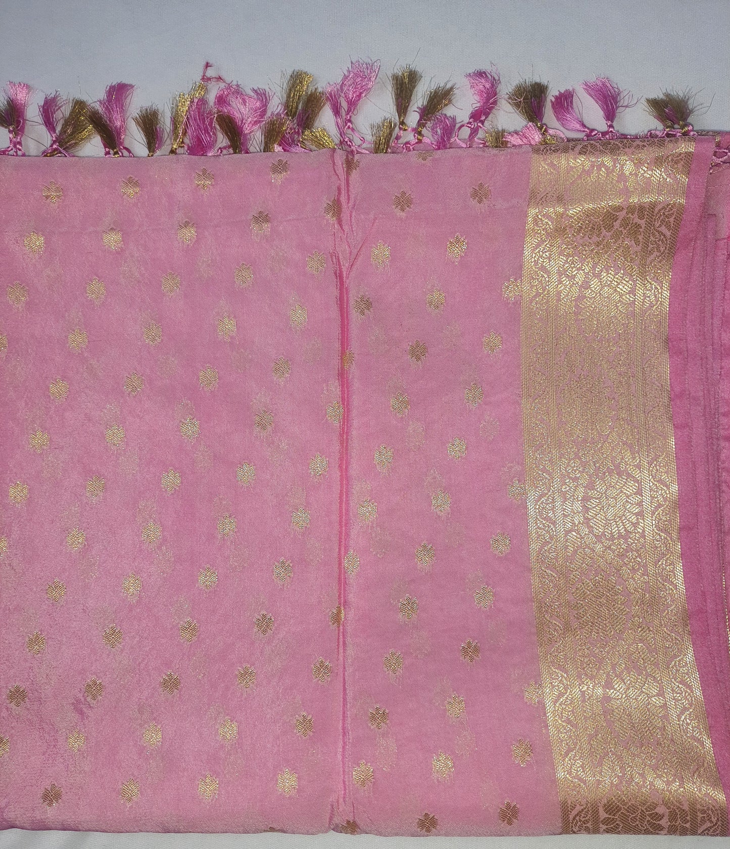 Pink Poona Silk Buti Jal Banarasi Dupatta