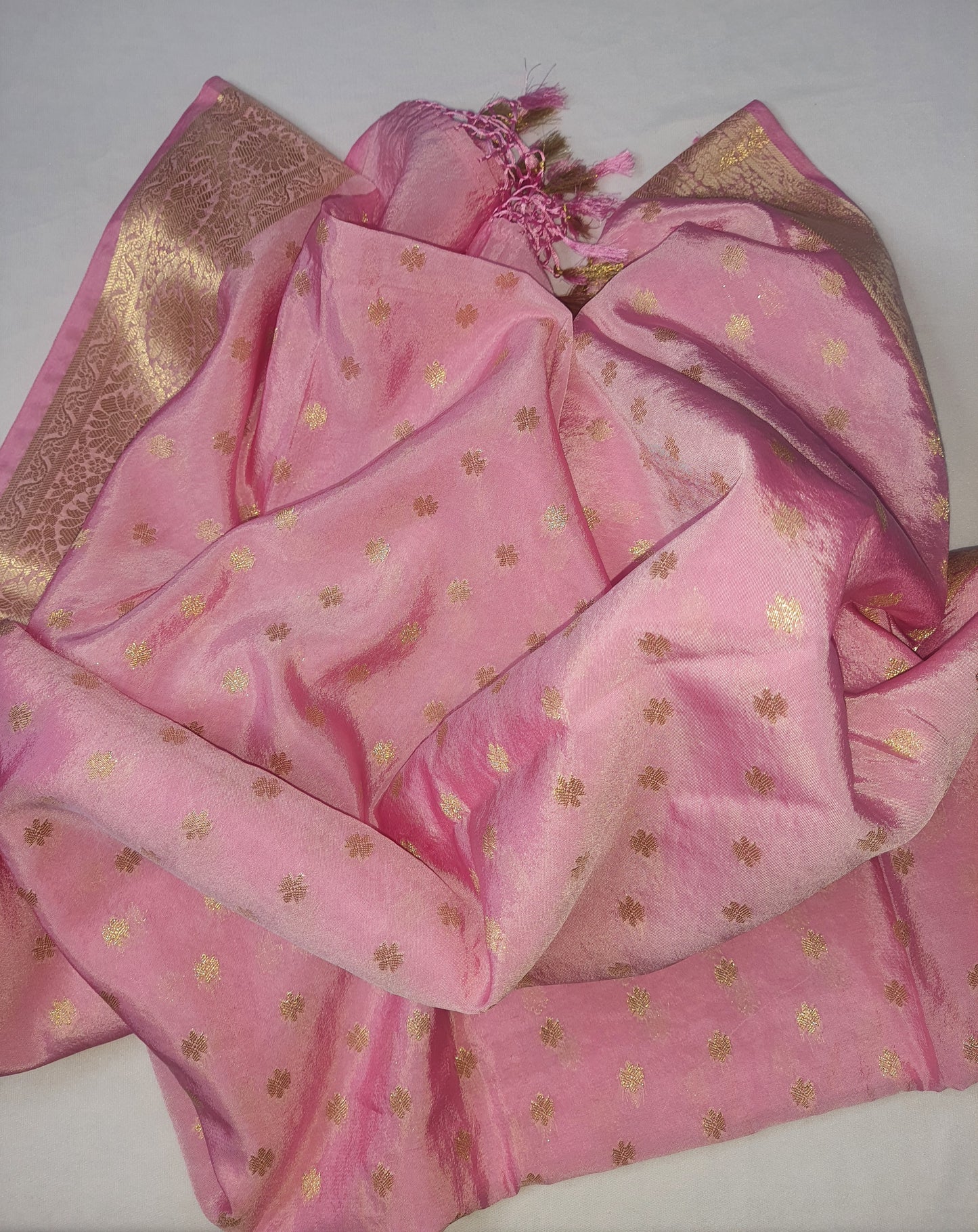 Pink Poona Silk Buti Jal Banarasi Dupatta