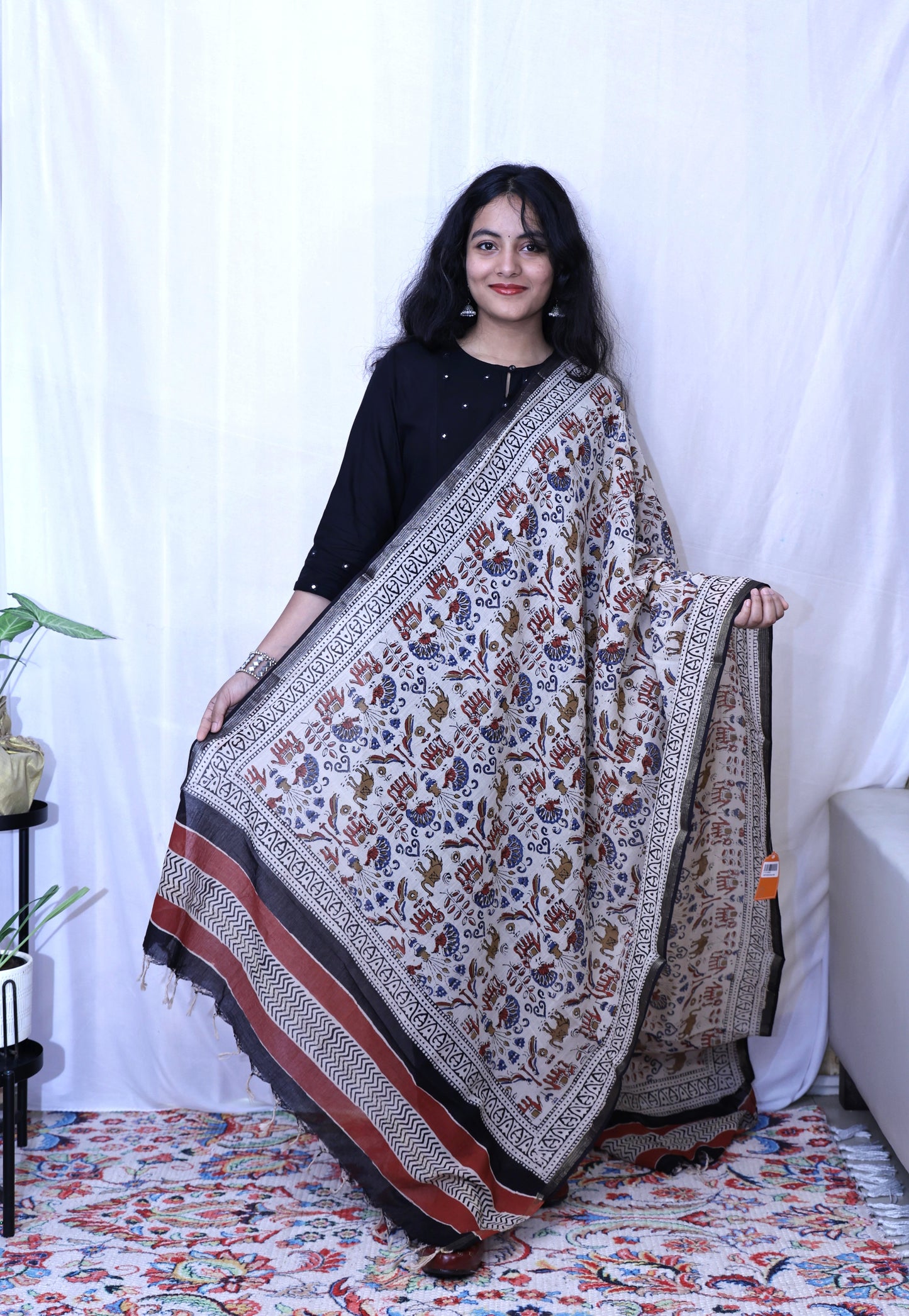 Hand-made block print dupatta