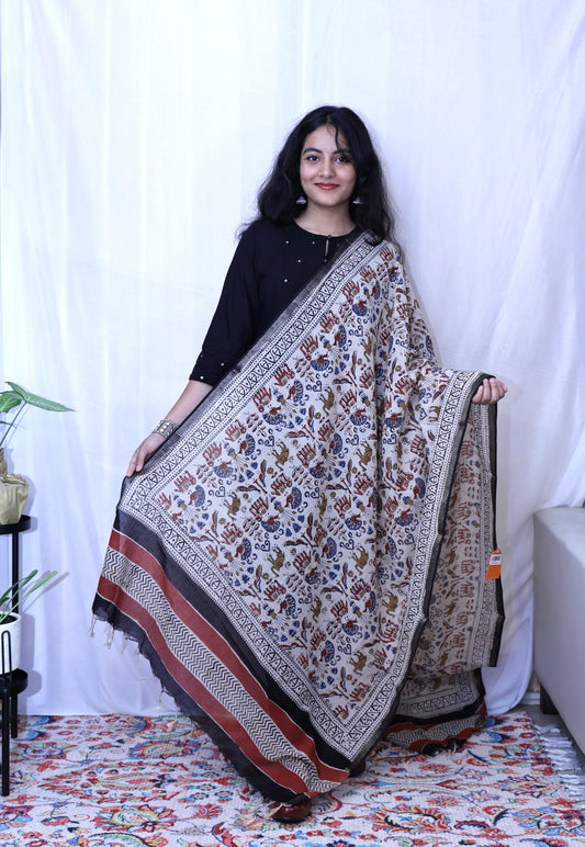 Hand-made block print dupatta