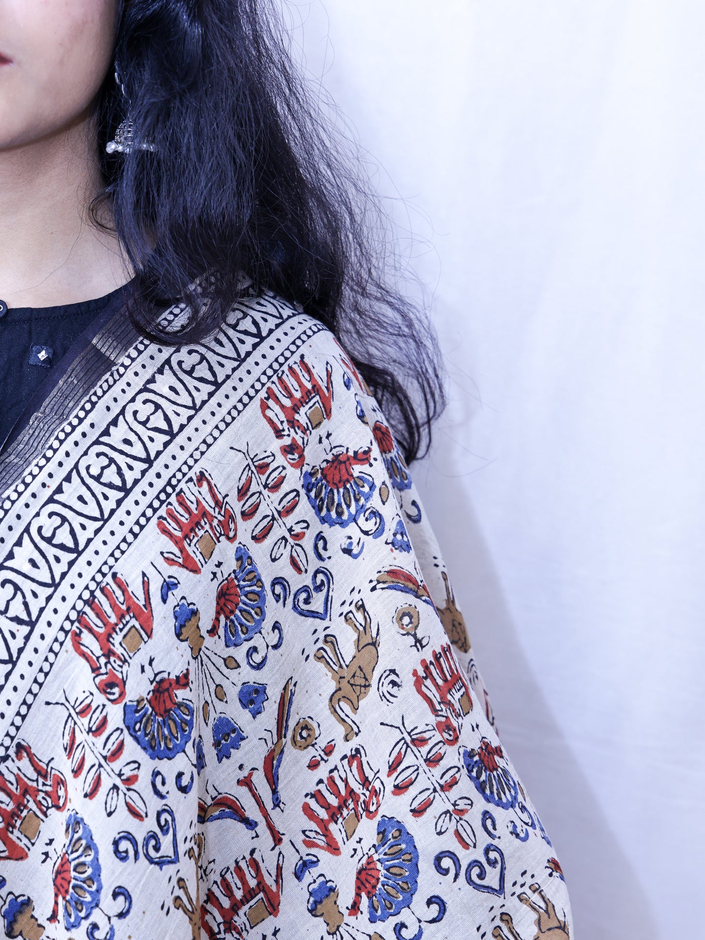 Hand-made block print dupatta