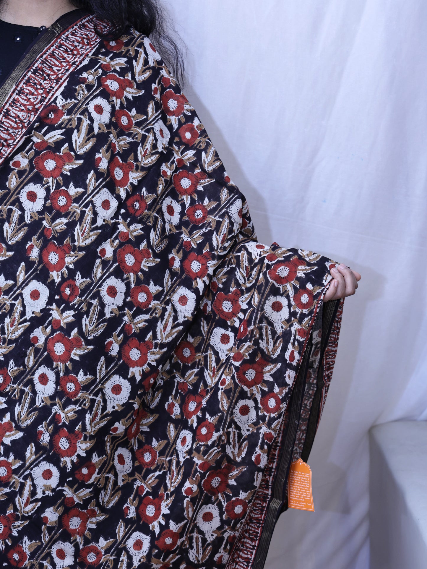 Hand-made block print dupatta